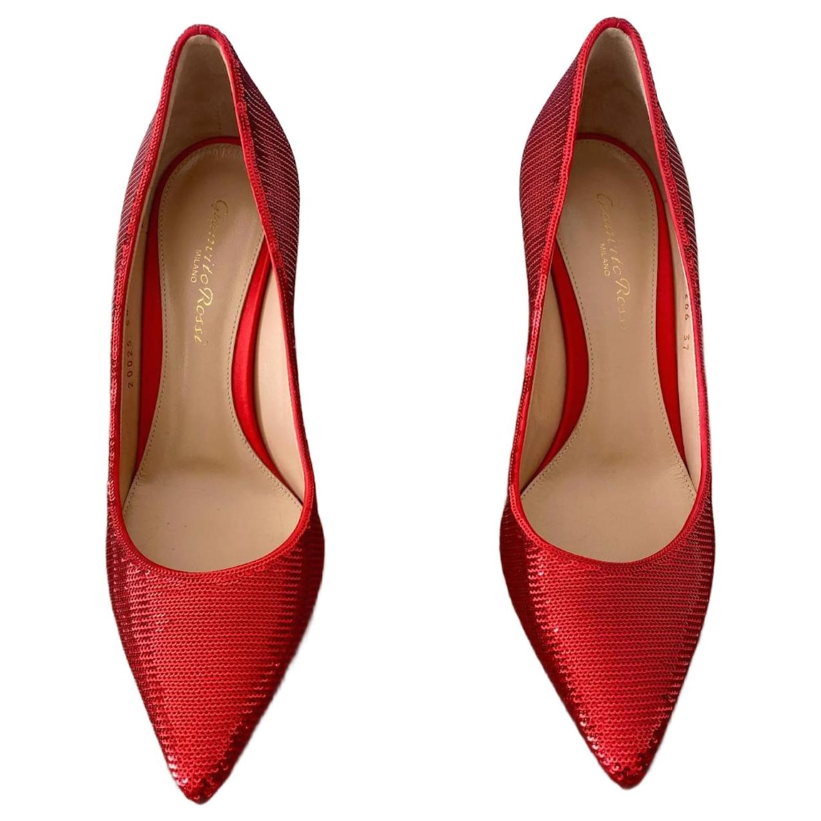 Gianvito Rossi Rastabs Red Leather  ref.2219525