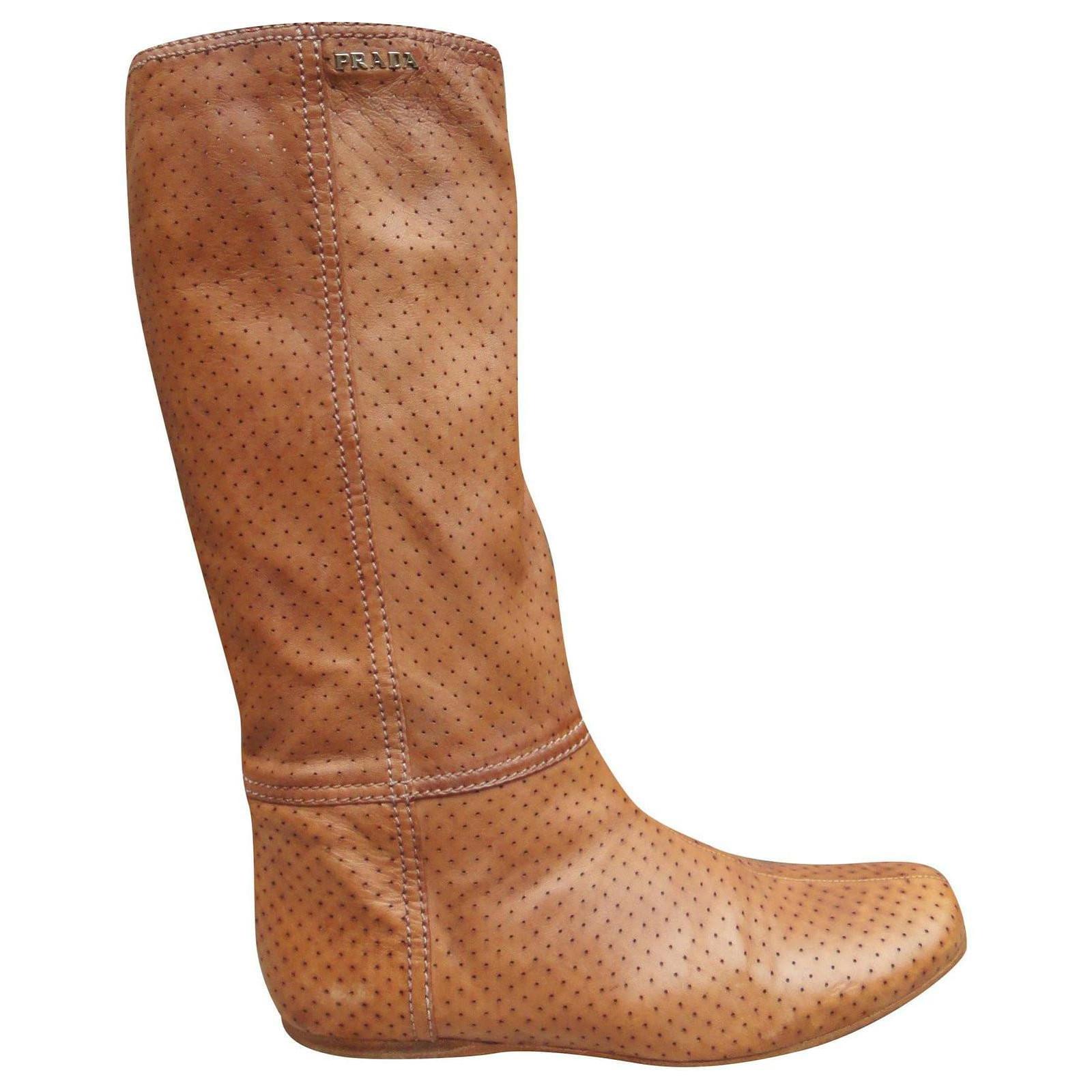 Prada Boots Light brown Leather  ref.2218087