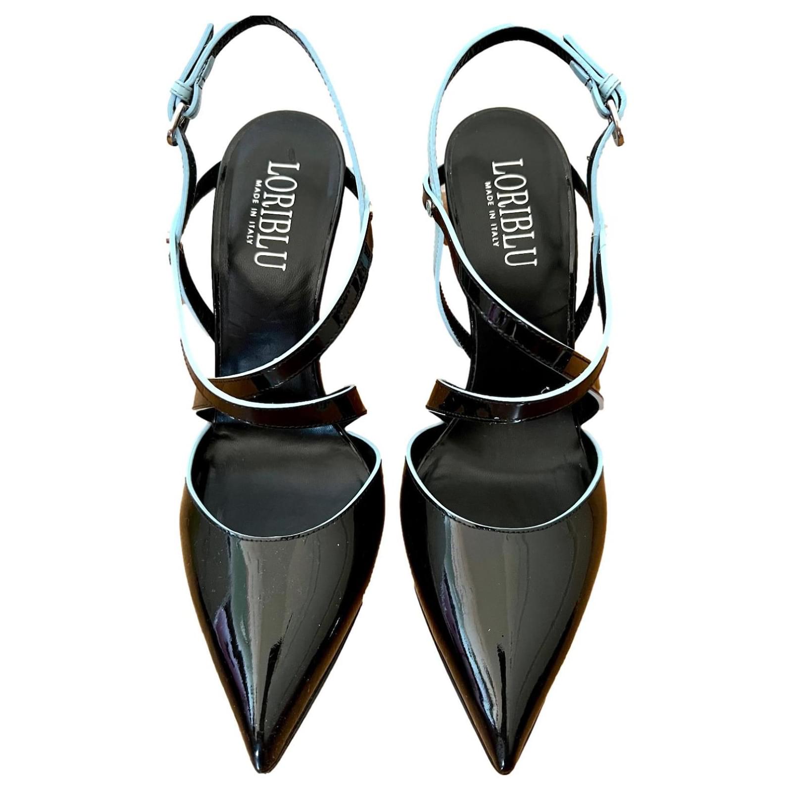 Loriblu Heels Black Light blue Patent leather  ref.577075