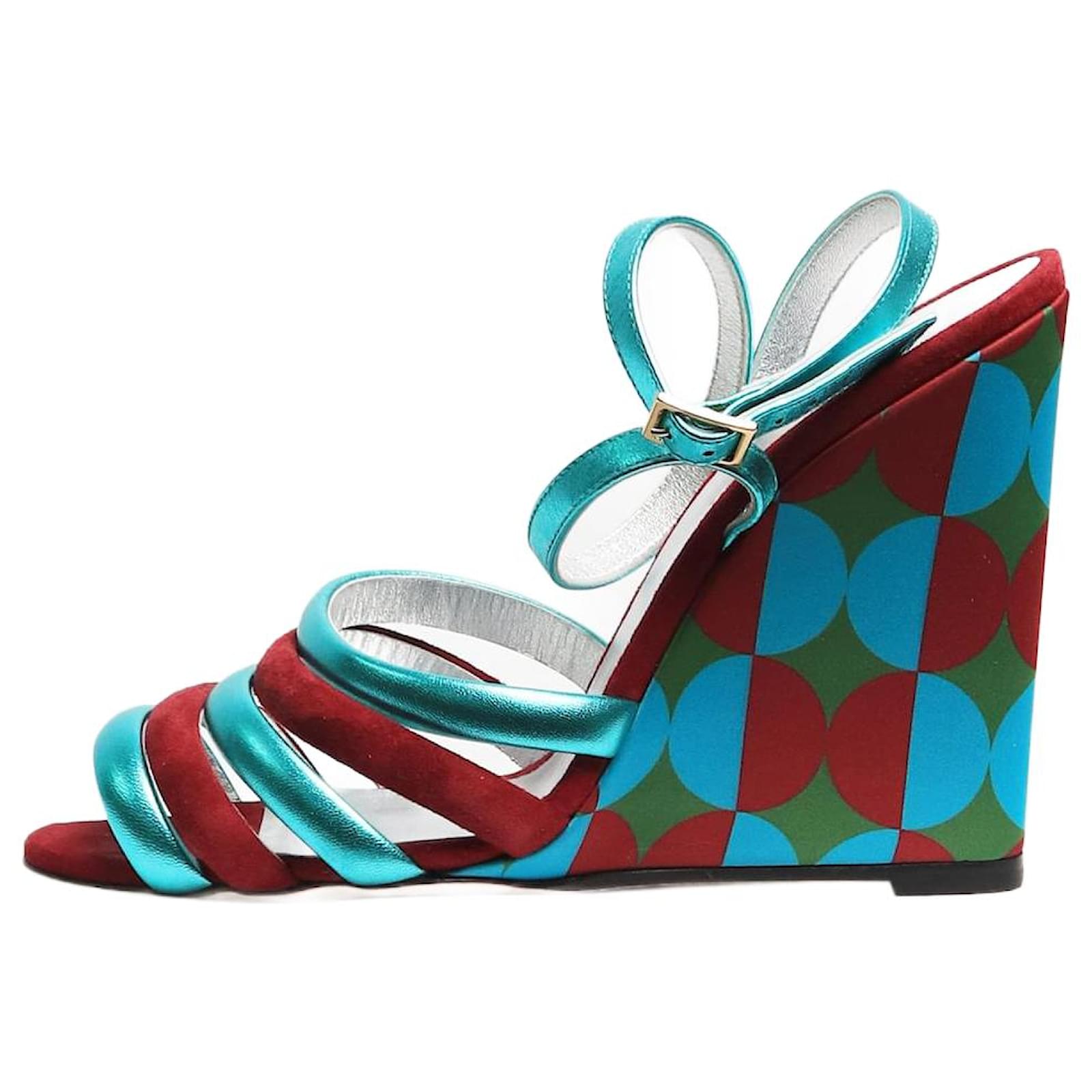 Autre Marque La Double J Multicolour wedge sandals - size EU 38 Multiple colors Leather  ref.2223381