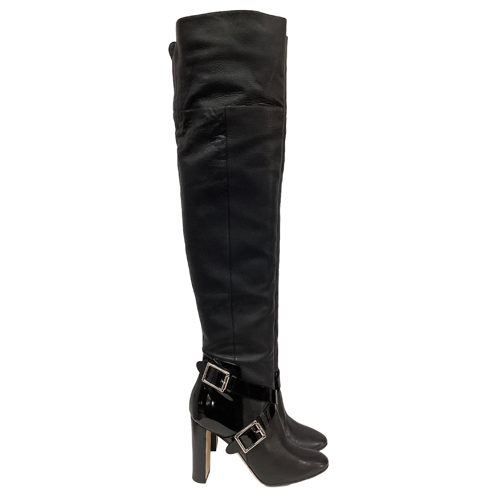  Jimmy Choo Doma Over-The-Knee Boots in Black Leather  ref.2215565