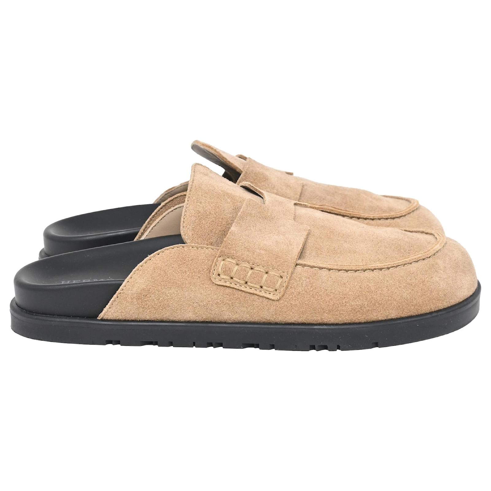 Hermès Go Mules in Beige Suede  ref.2214933