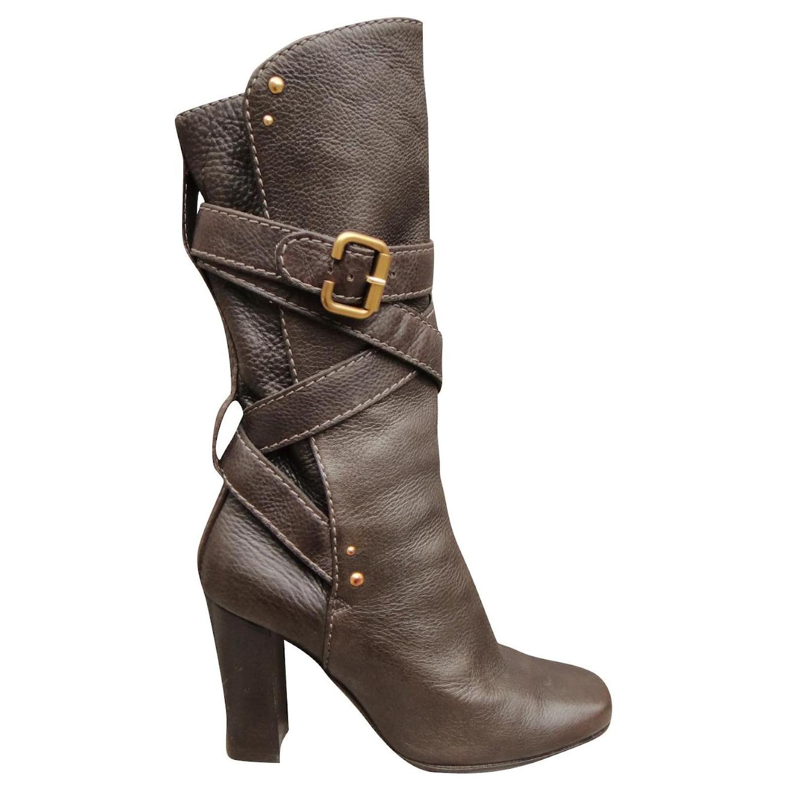 Chloé p boots 39 New condition Brown Leather  ref.848643