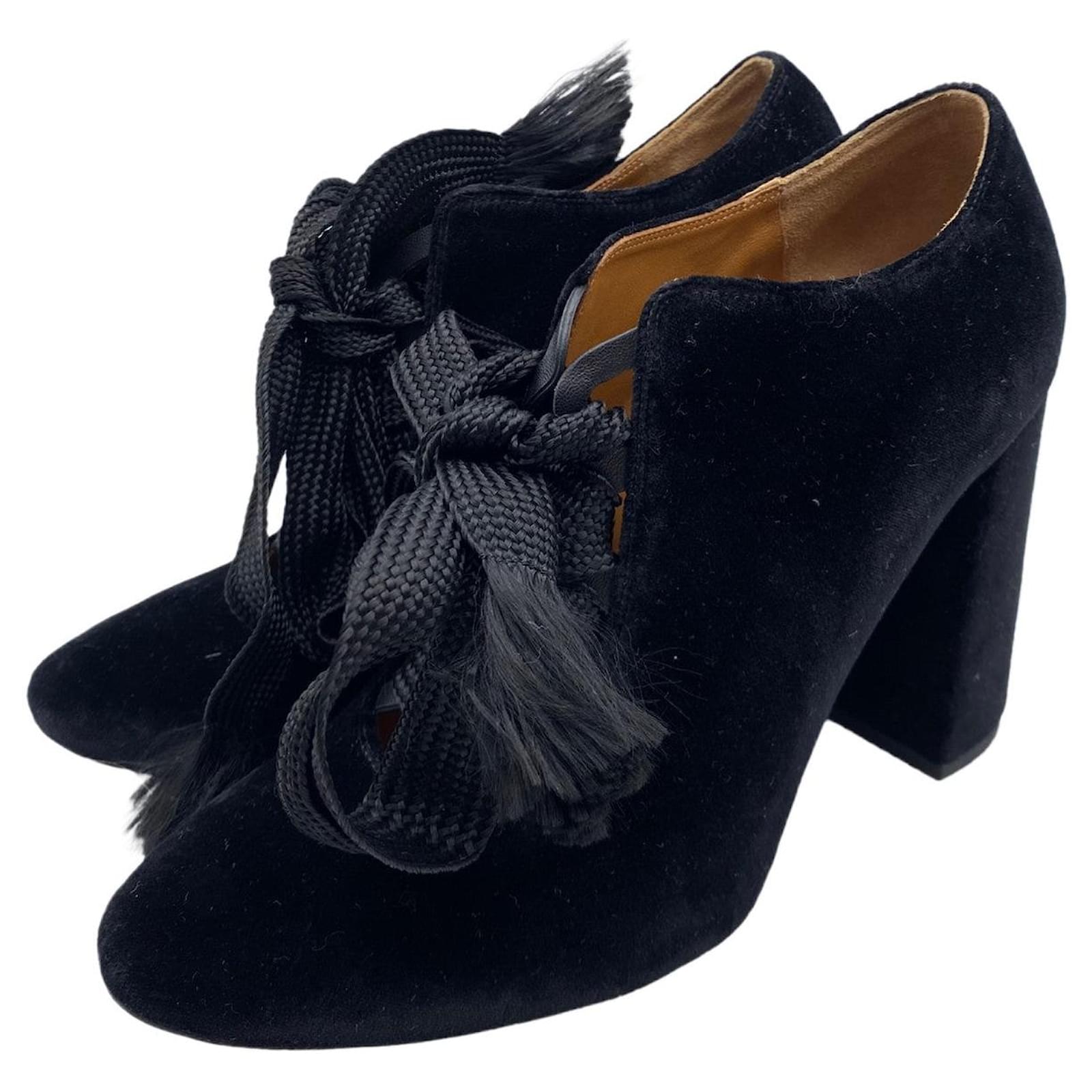 Bottines Chloé - 38.5 Black Velvet  ref.2212139