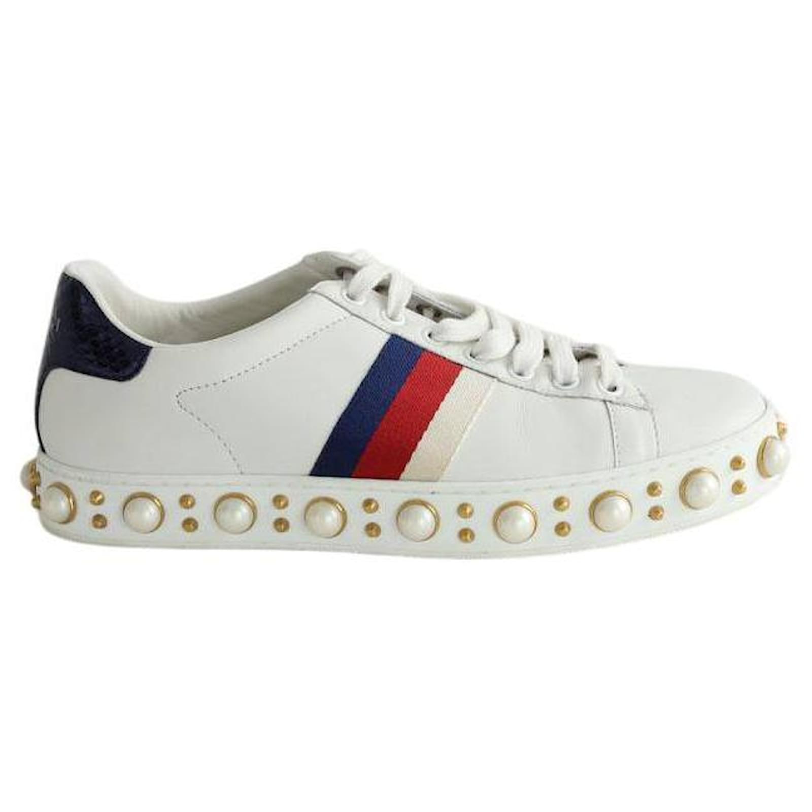 Gucci Leather Ace sneakers White  ref.2211227