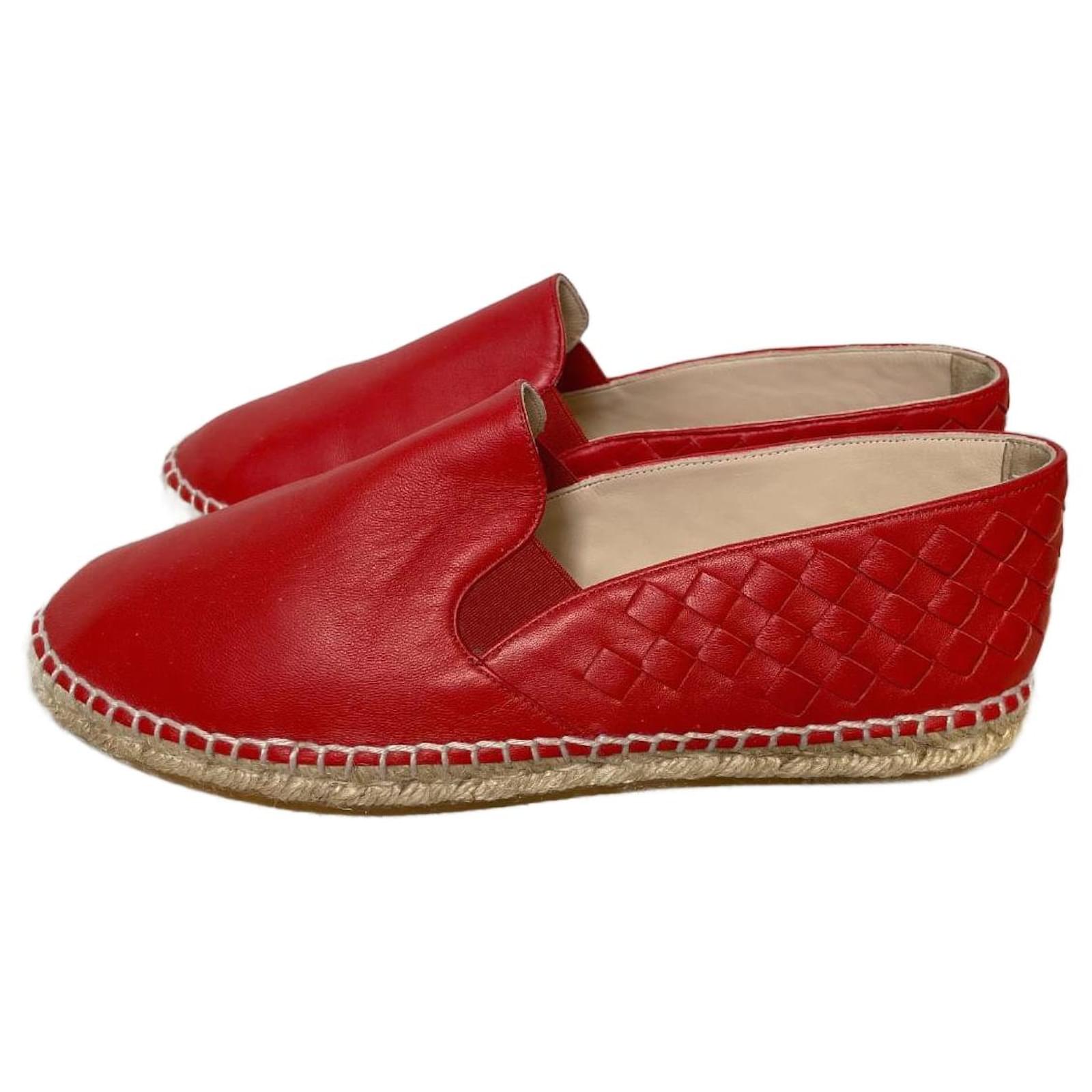 Bottega Veneta Espadrilles Red Orange Leather  ref.2203700