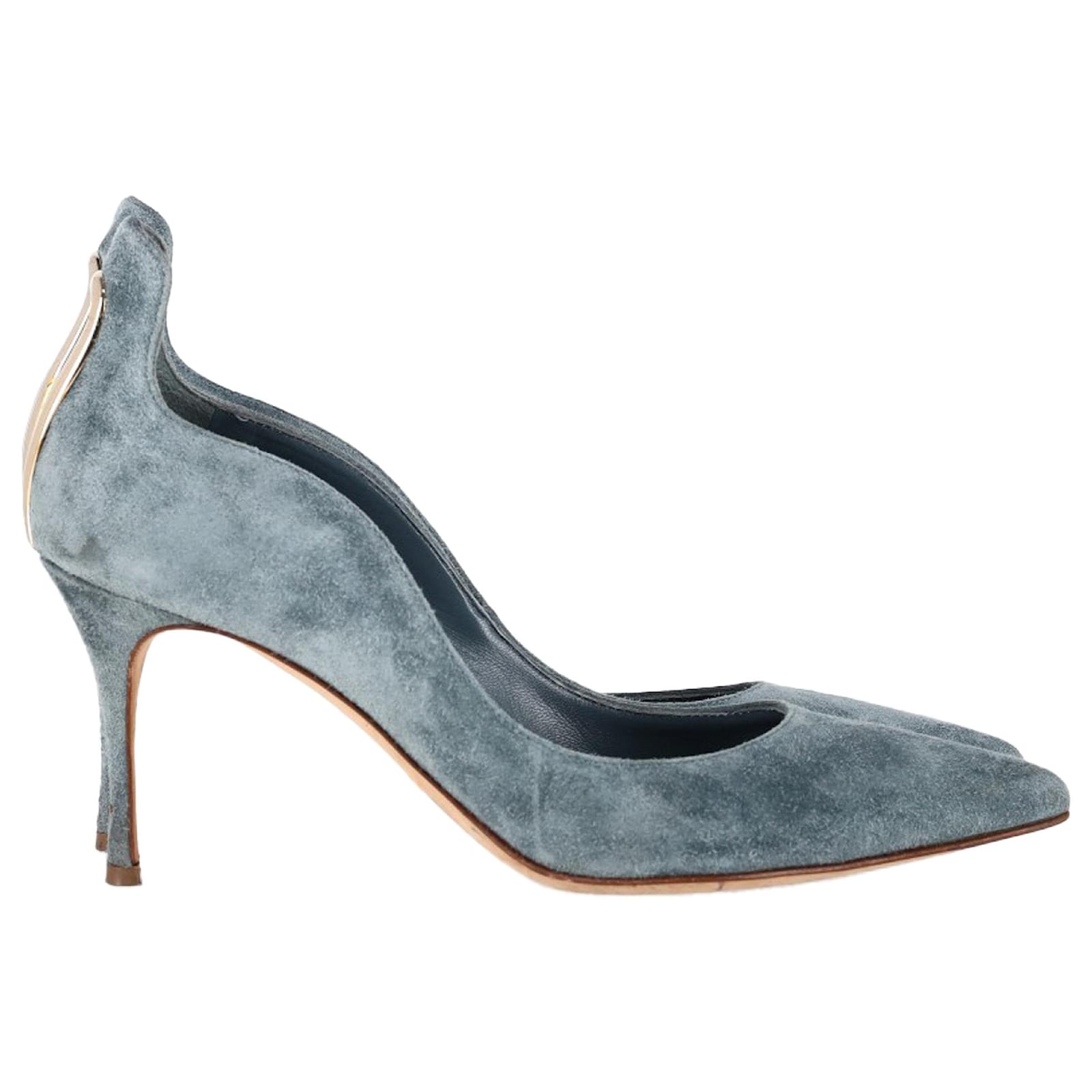 Sergio Rossi Blink Cutout Pumps In Blue Suede Light blue  ref.2204400