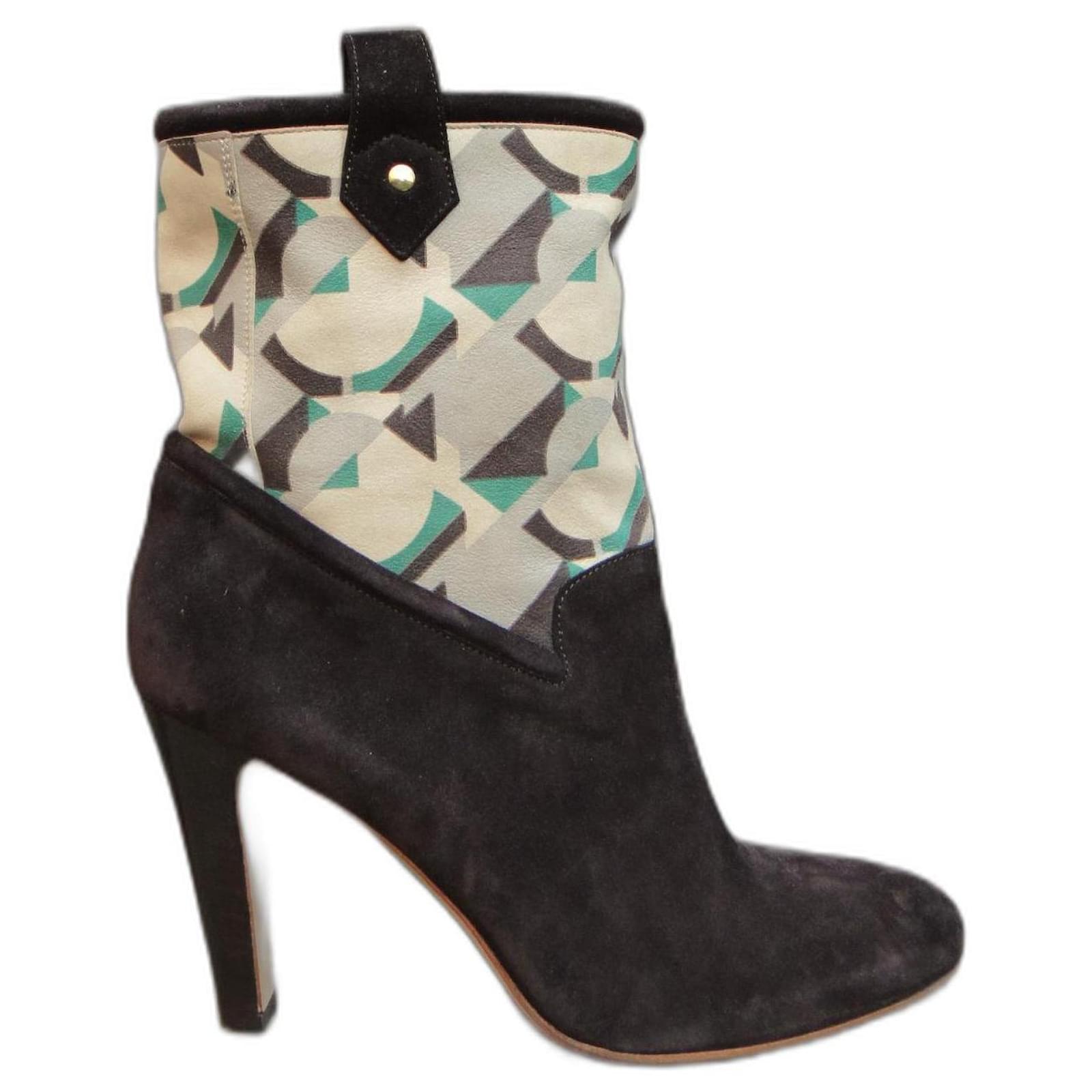 Michel Vivien p boots 40,5 New condition Dark brown Deerskin  ref.295673