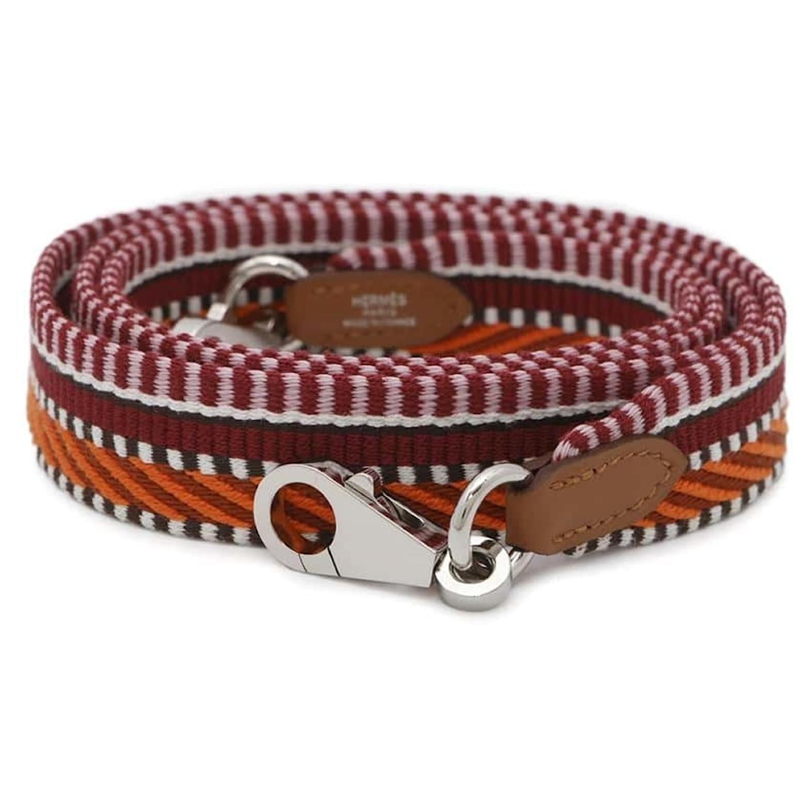 Hermès Hermes Shoulder Strap Bandouliere Pink Golden Leather Cloth  ref.2203245