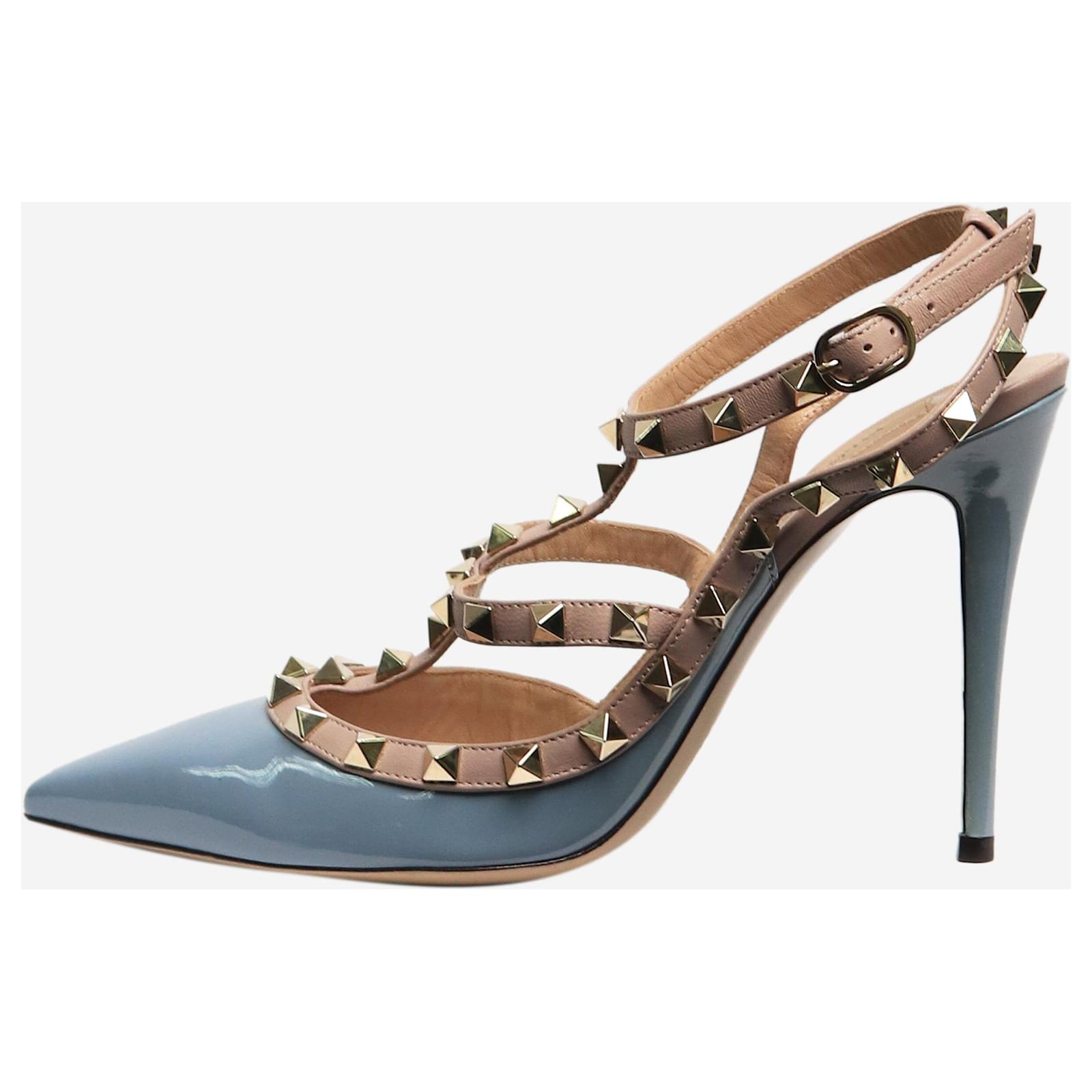 Valentino Blue and lilac patent Rockstud pumps - size EU 38.5 Leather  ref.2202936