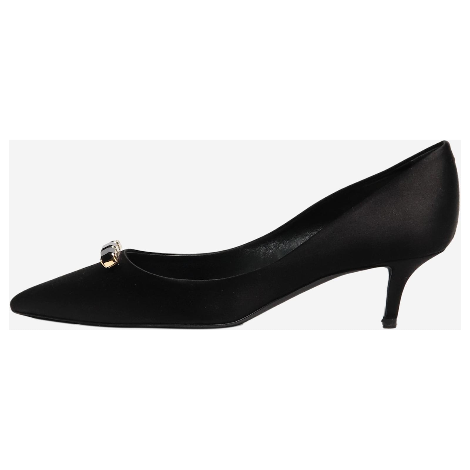 Roger Vivier Black satin embellishment heels - size EU 36 (UK 3)  ref.2202925