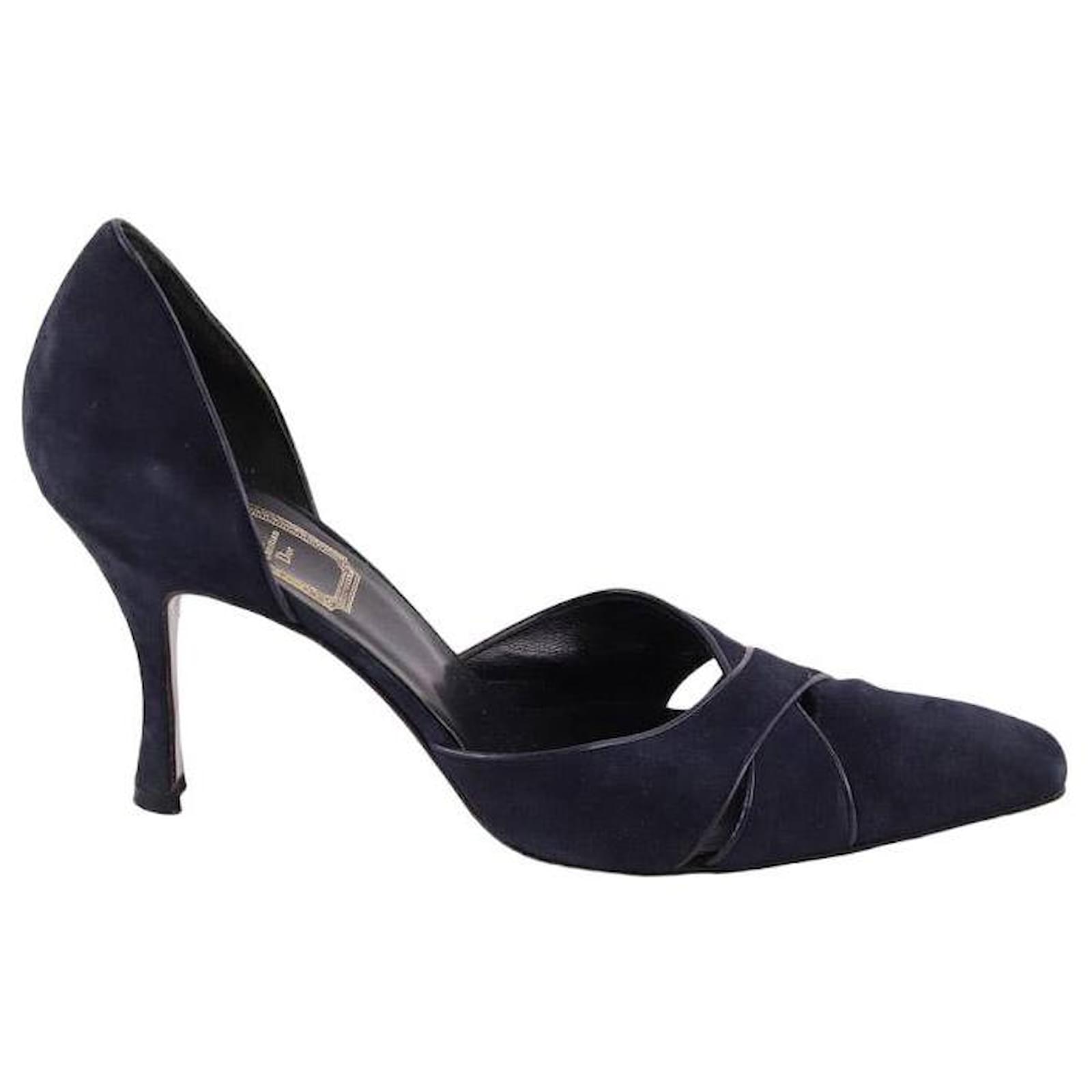 Dior Leather heels Blue  ref.1672707