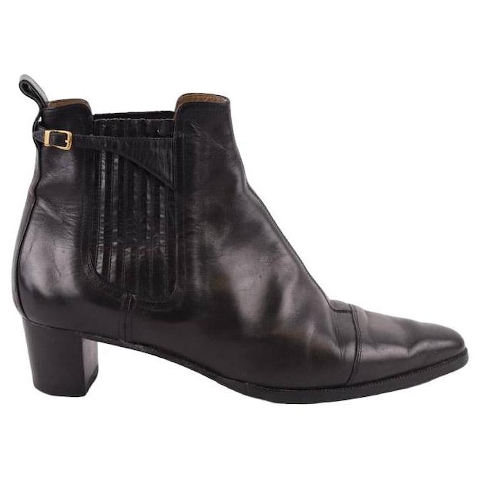 Hermès Leather boots Black  ref.1669008