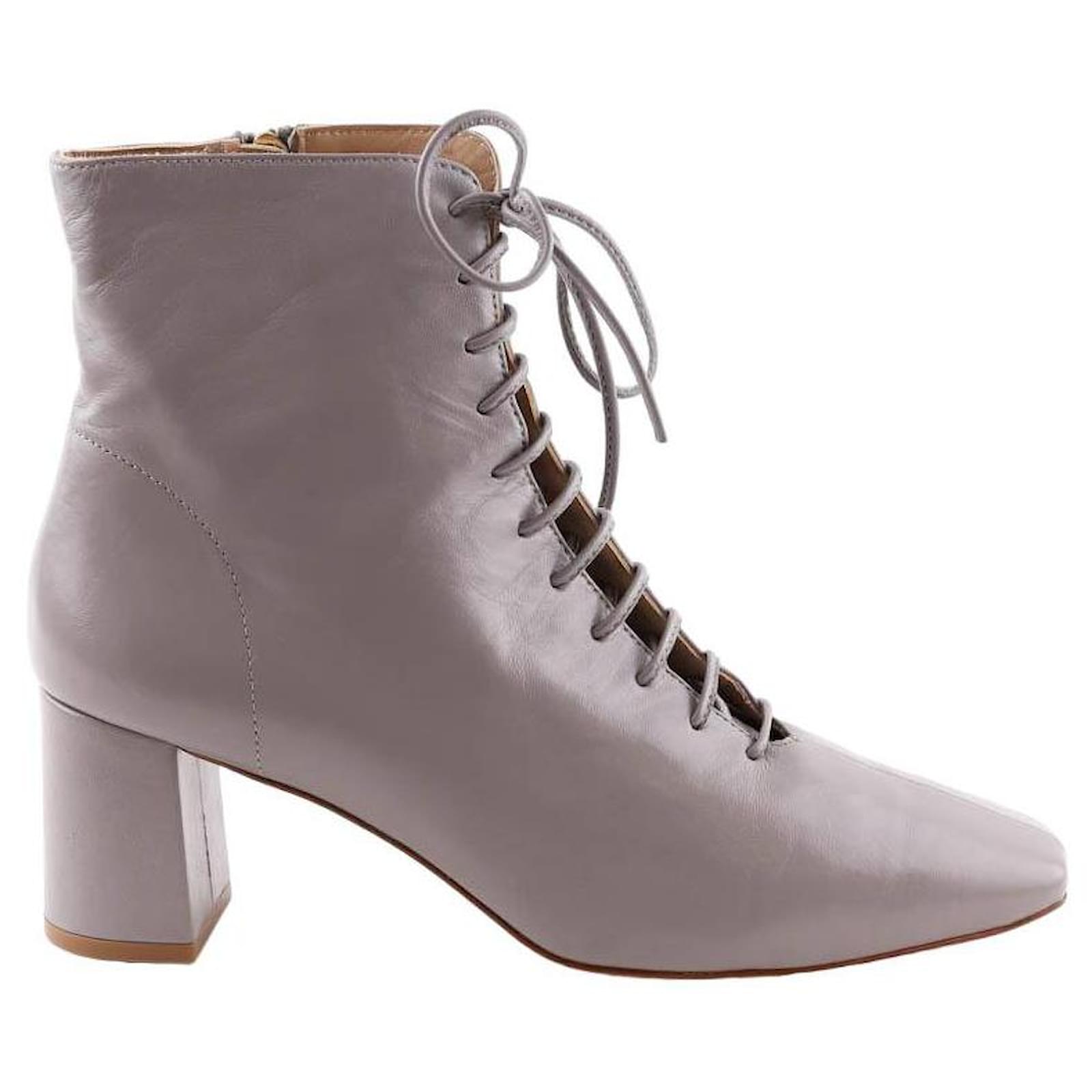 Lk Bennett Leather boots Grey  ref.1416664