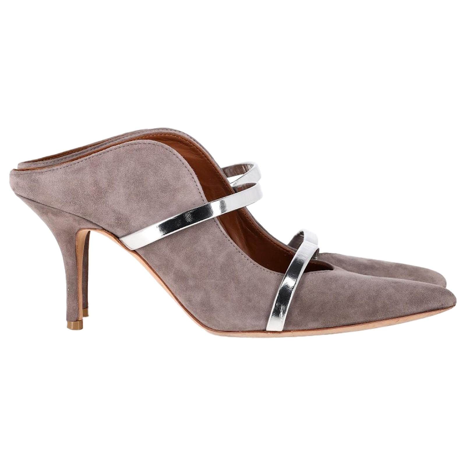 Autre Marque Malone Souliers Maureen 85 Mules in Grey Suede  ref.2210057