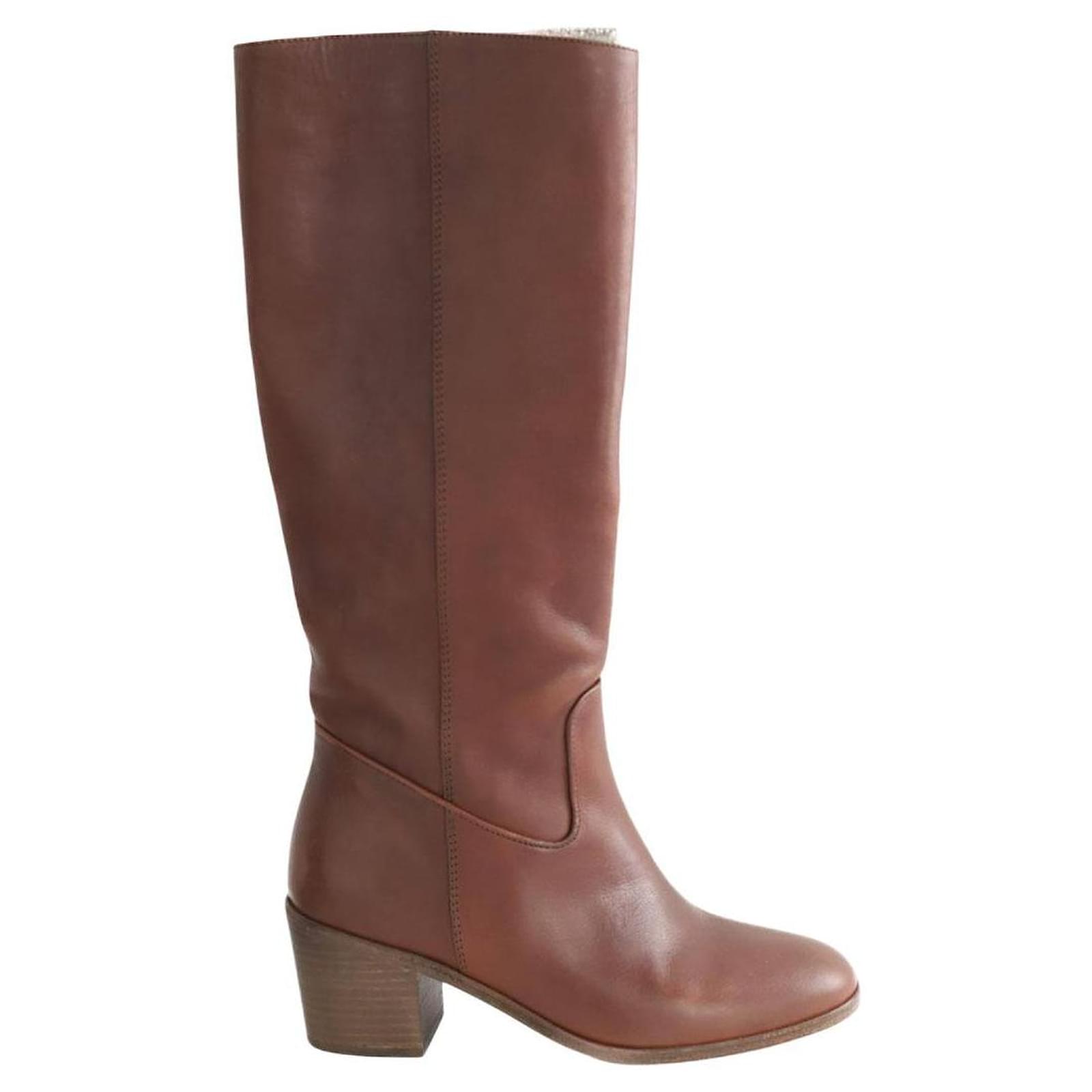 Sessun Leather boots Brown  ref.2193216