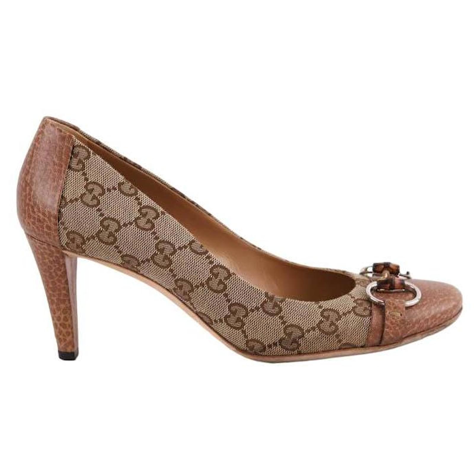 Gucci Brown heels Cloth  ref.1655517