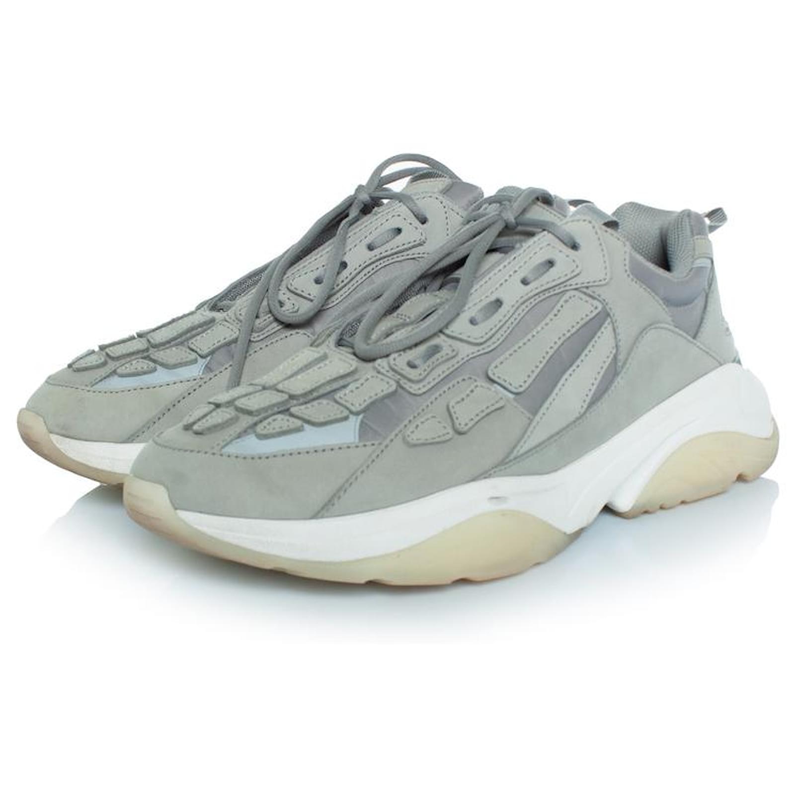 Amiri, Bone runner in grey Suede  ref.2190878