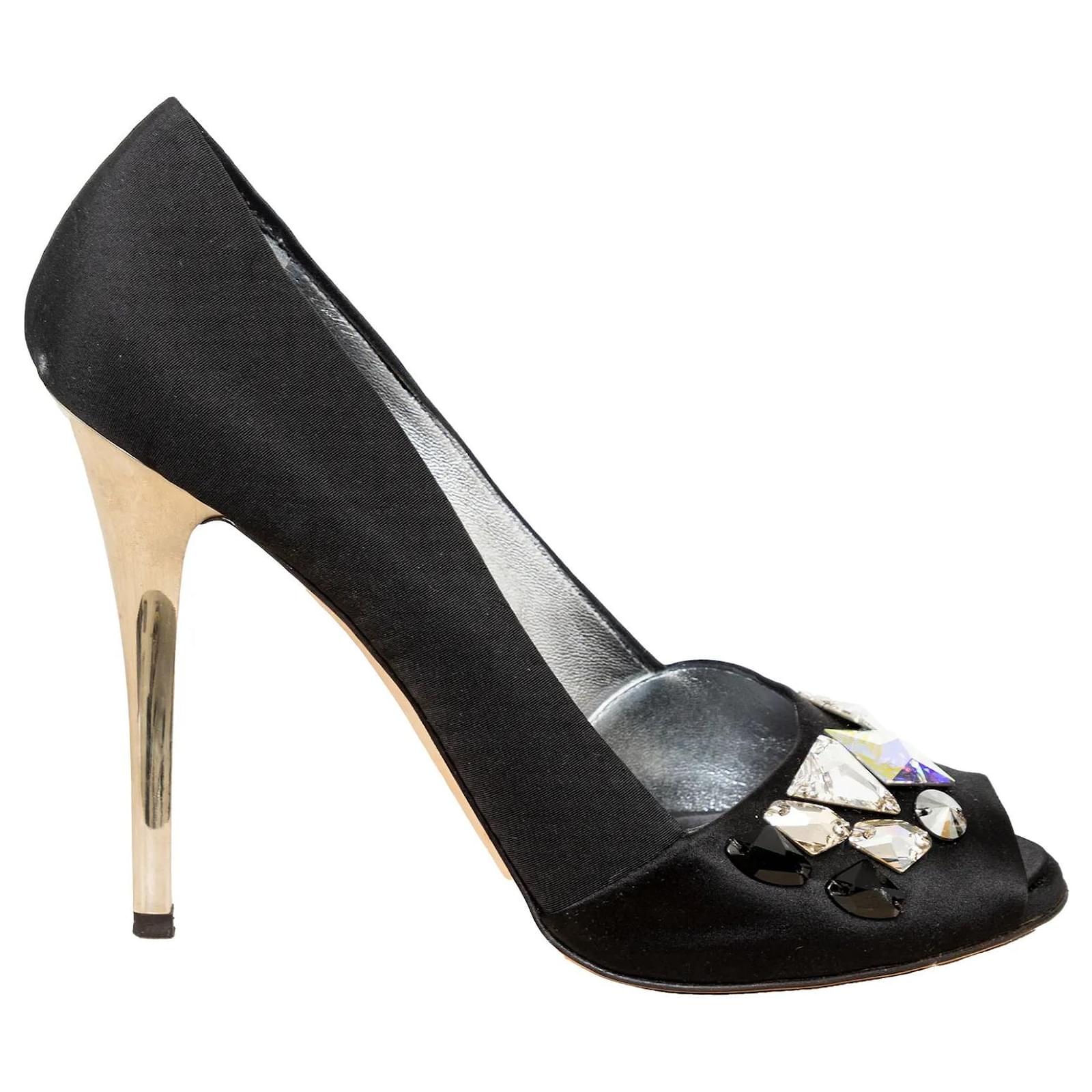 Giuseppe Zanotti Embellished Satin Pumps Black  ref.2189823