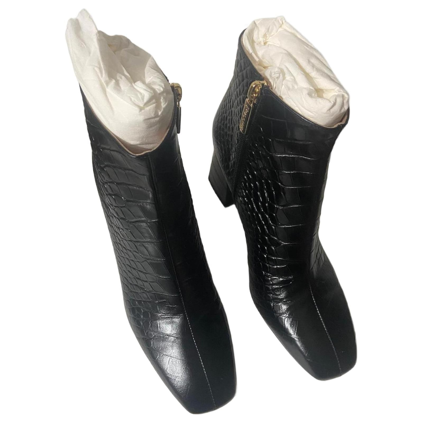 Pollini Ankle boots Black Leather  ref.2185577