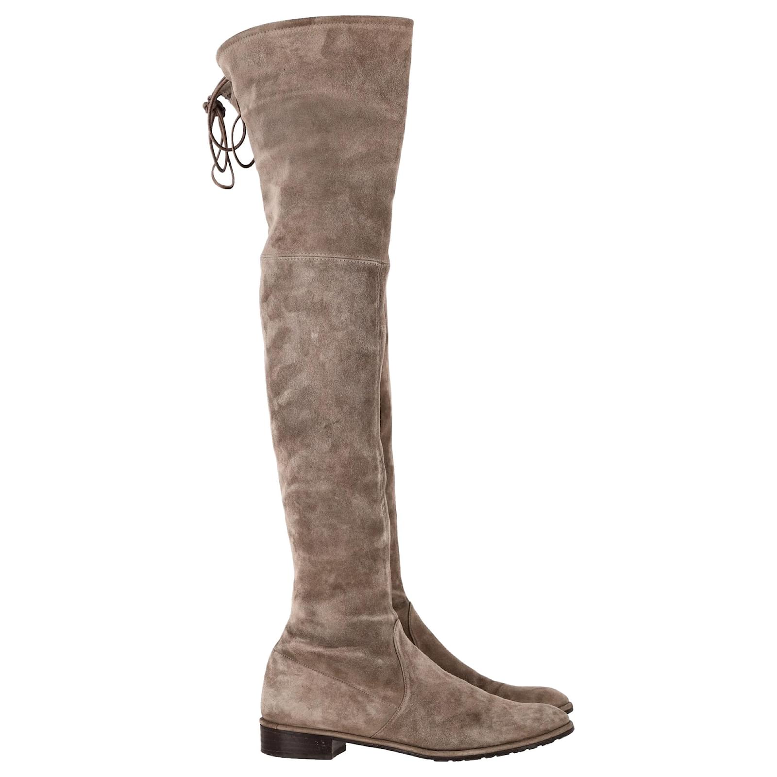  Stuart Weitzman Lowland Thigh-High Boots in Brown Suede Red  ref.2187845