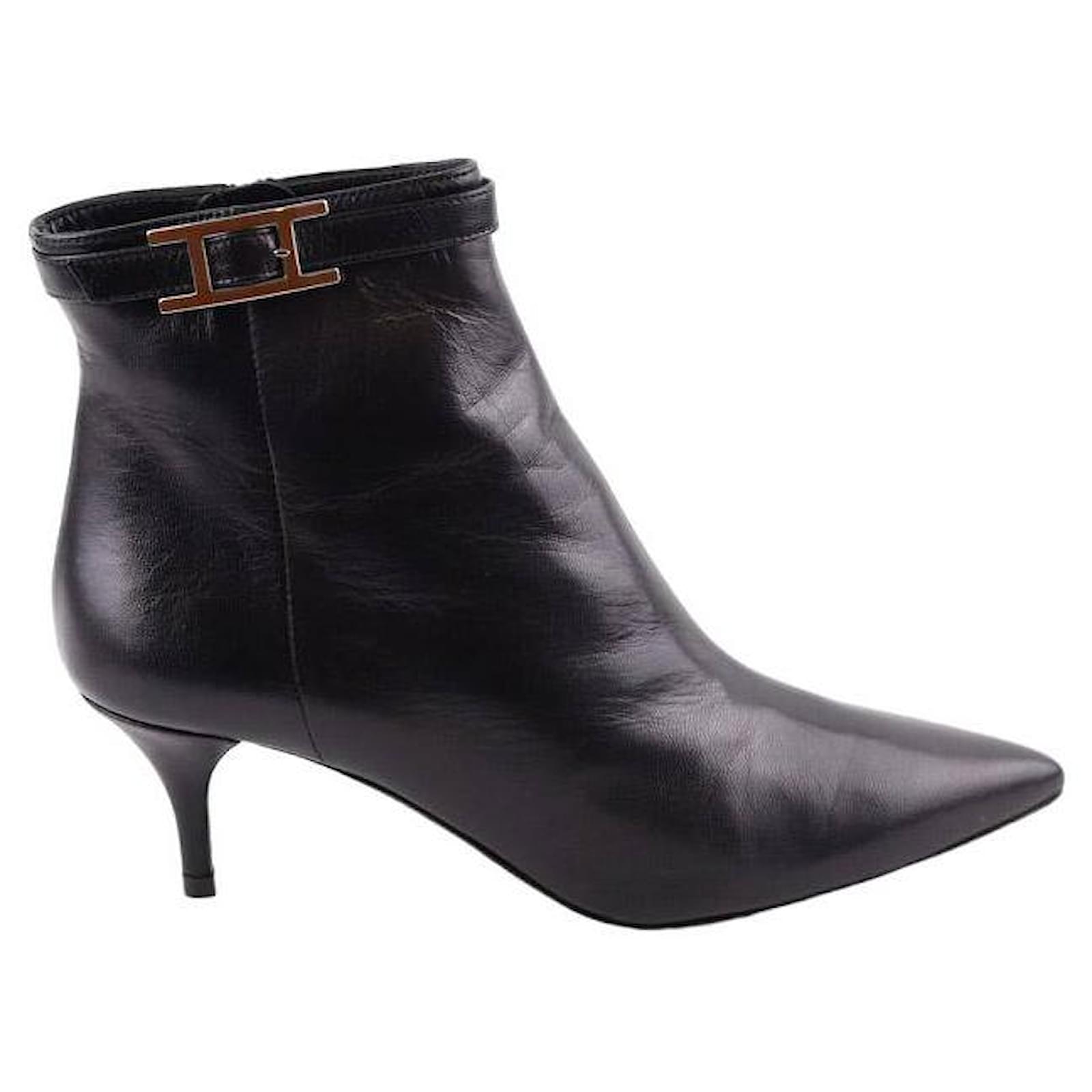 Hermès Leather boots Black  ref.1638492