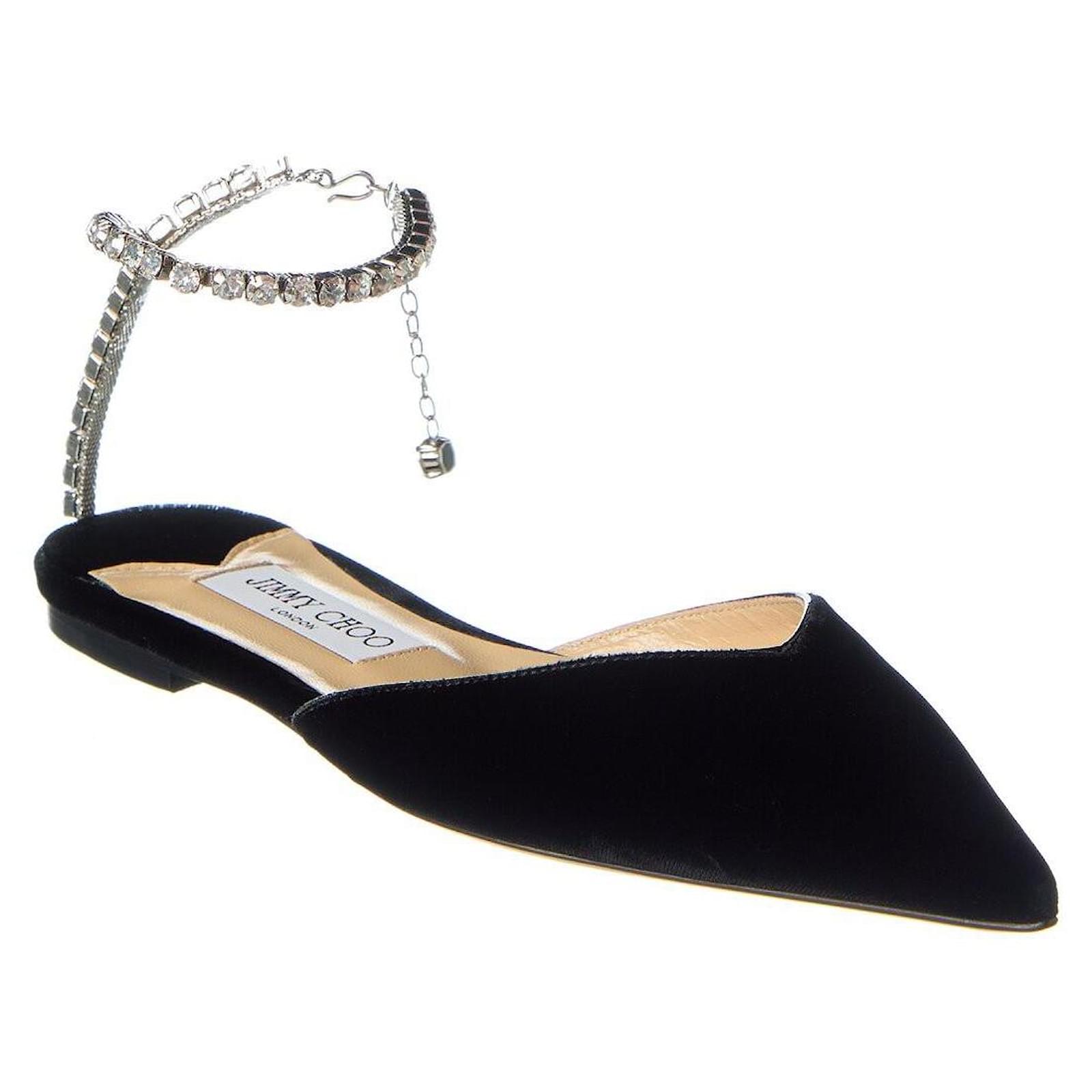 ballerine jimmy choo 37 Black Velvet  ref.2161522
