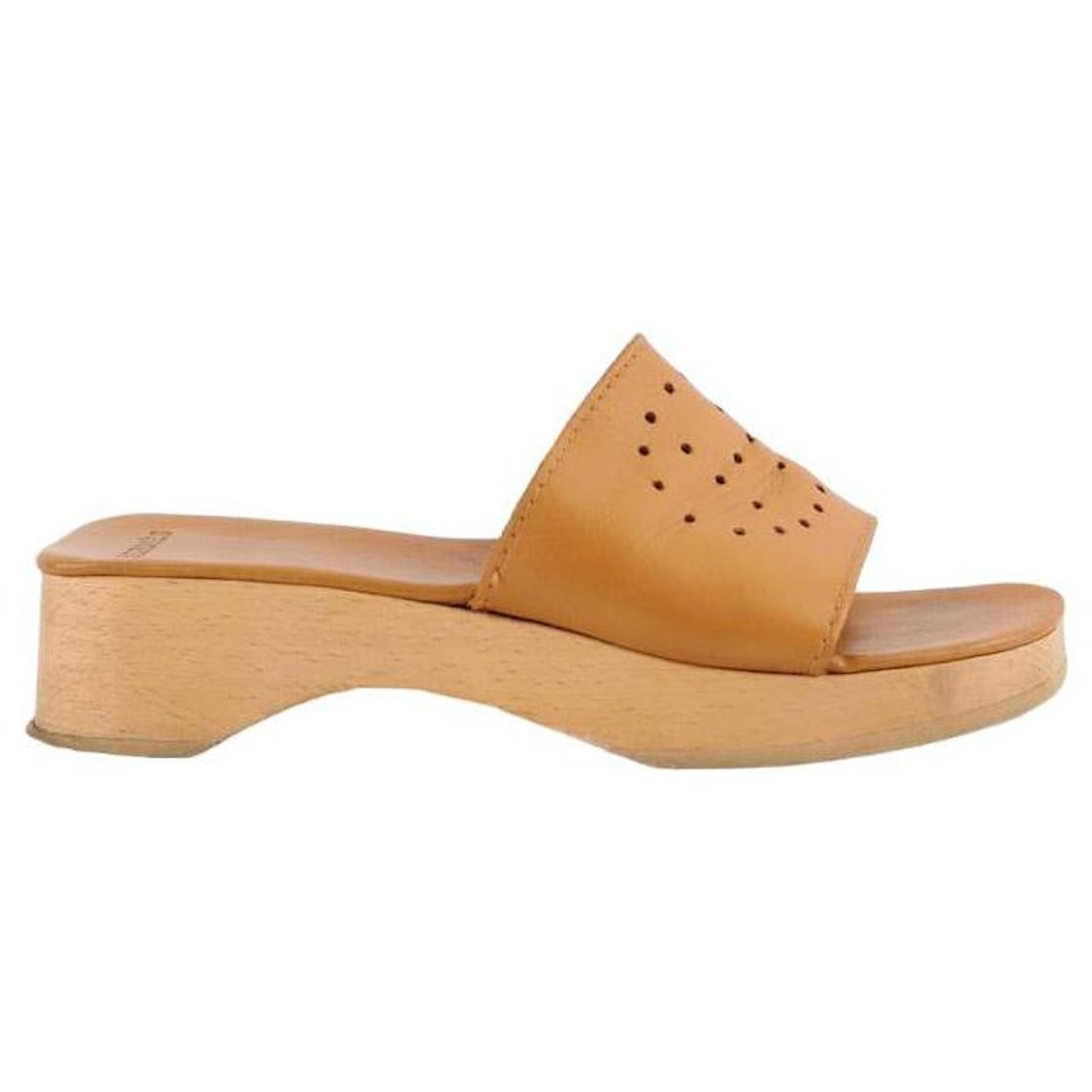 Hermès Leather sandals Brown  ref.1632905
