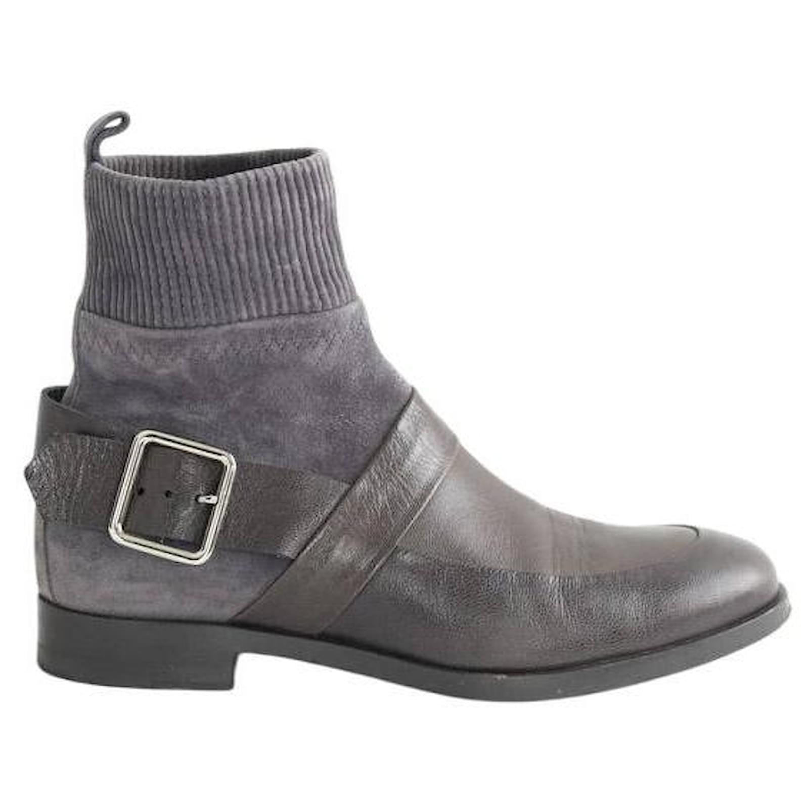Pierre Hardy Leather boots Grey  ref.2172092