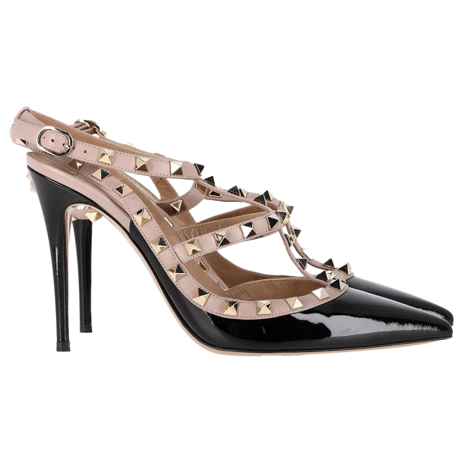 Valentino Garavani  Valentino Rockstud Caged Pumps in Black Patent Leather  ref.2170805