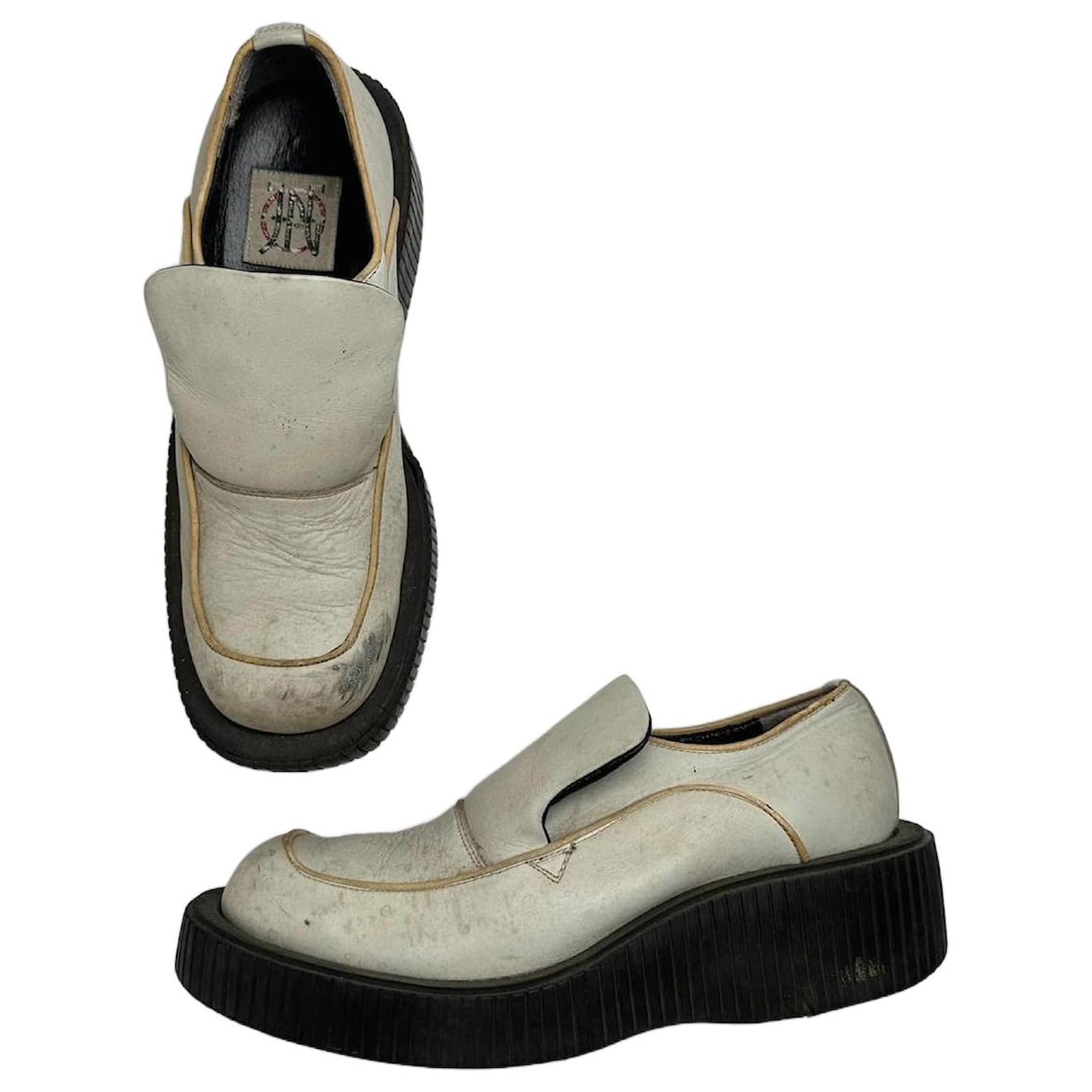 Vintage Jean Paul Gaultier Leather Sneaker Black White  ref.2167242