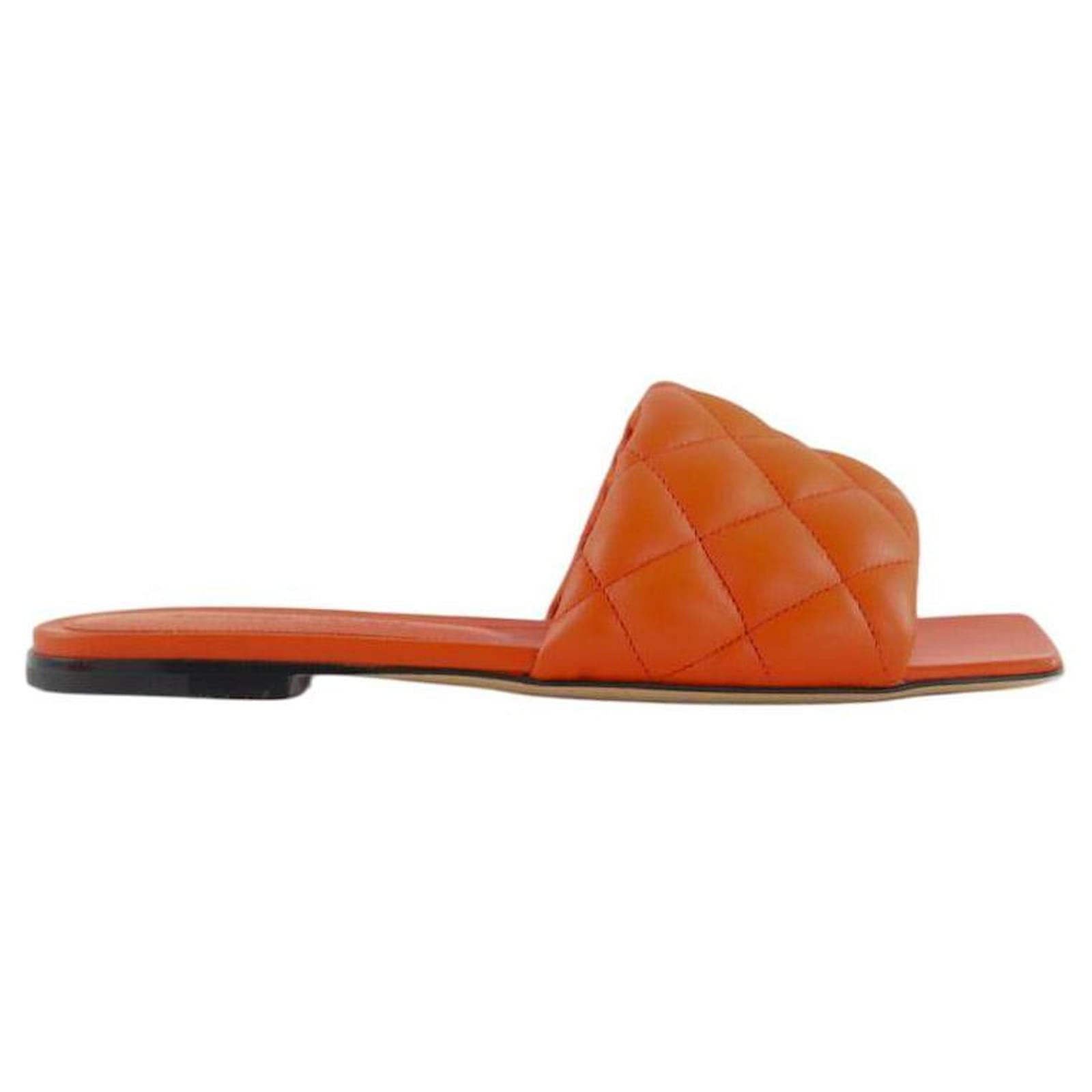 Bottega Veneta Leather sandals Orange  ref.2162070