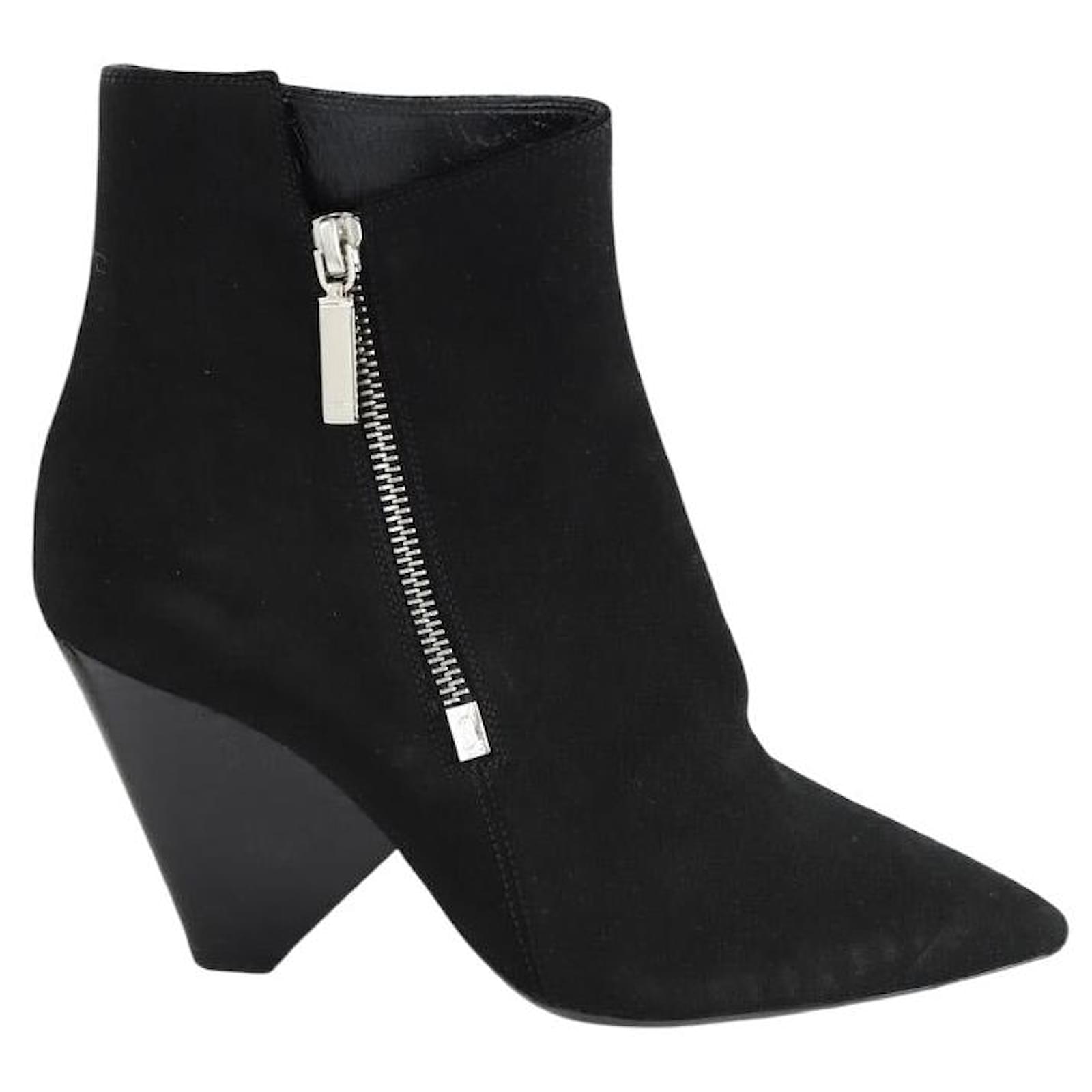 Saint Laurent Suede boots Black Deerskin  ref.2162061