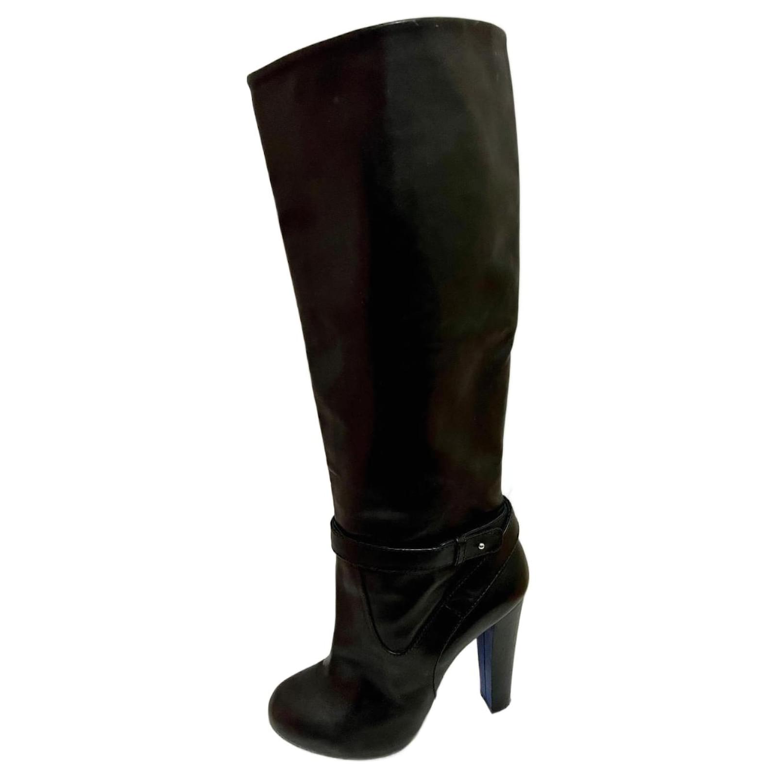 Aquazzura Knee high black heeled Aquazzuro boots Leather  ref.2160102