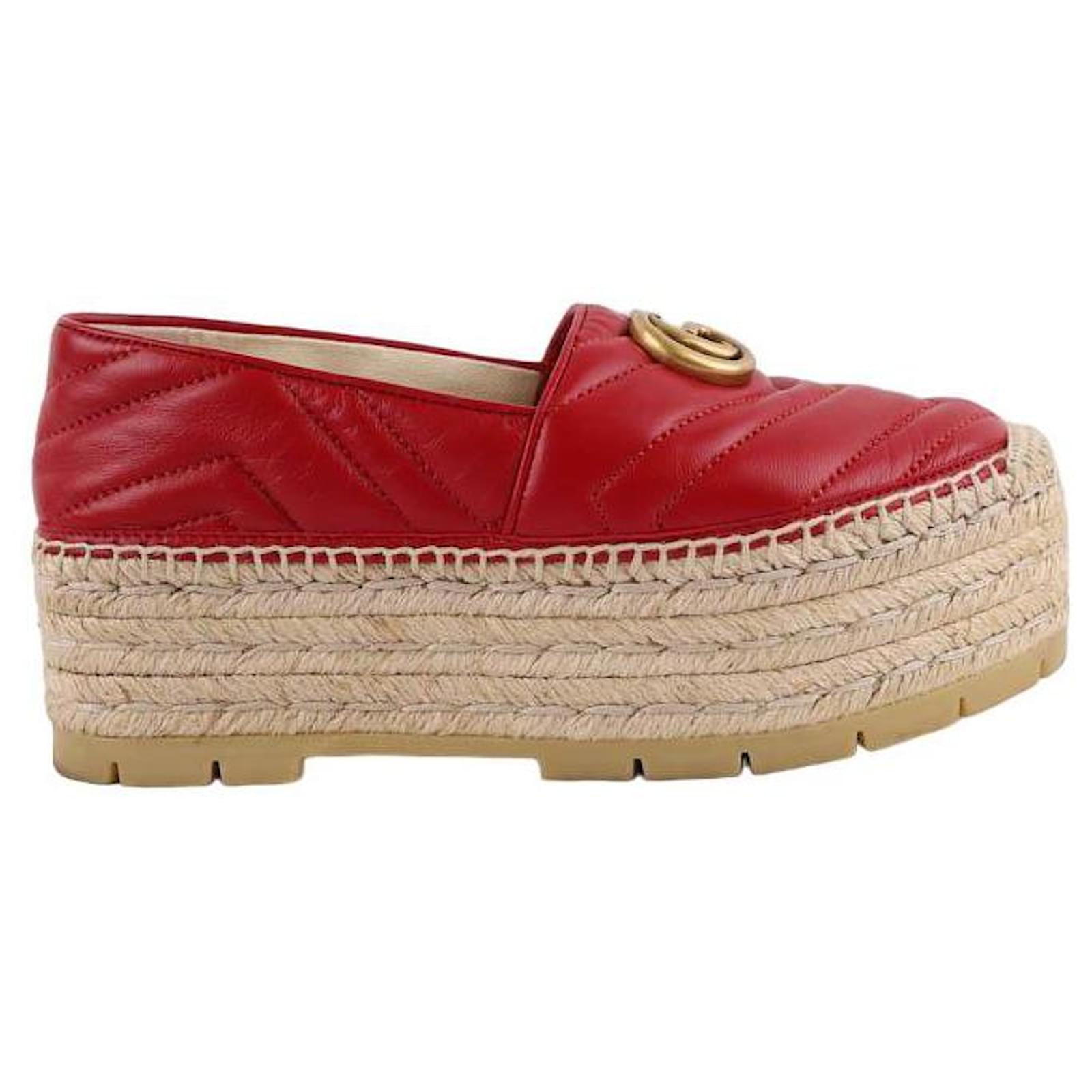 Gucci Leather espadrilles Red  ref.1621225