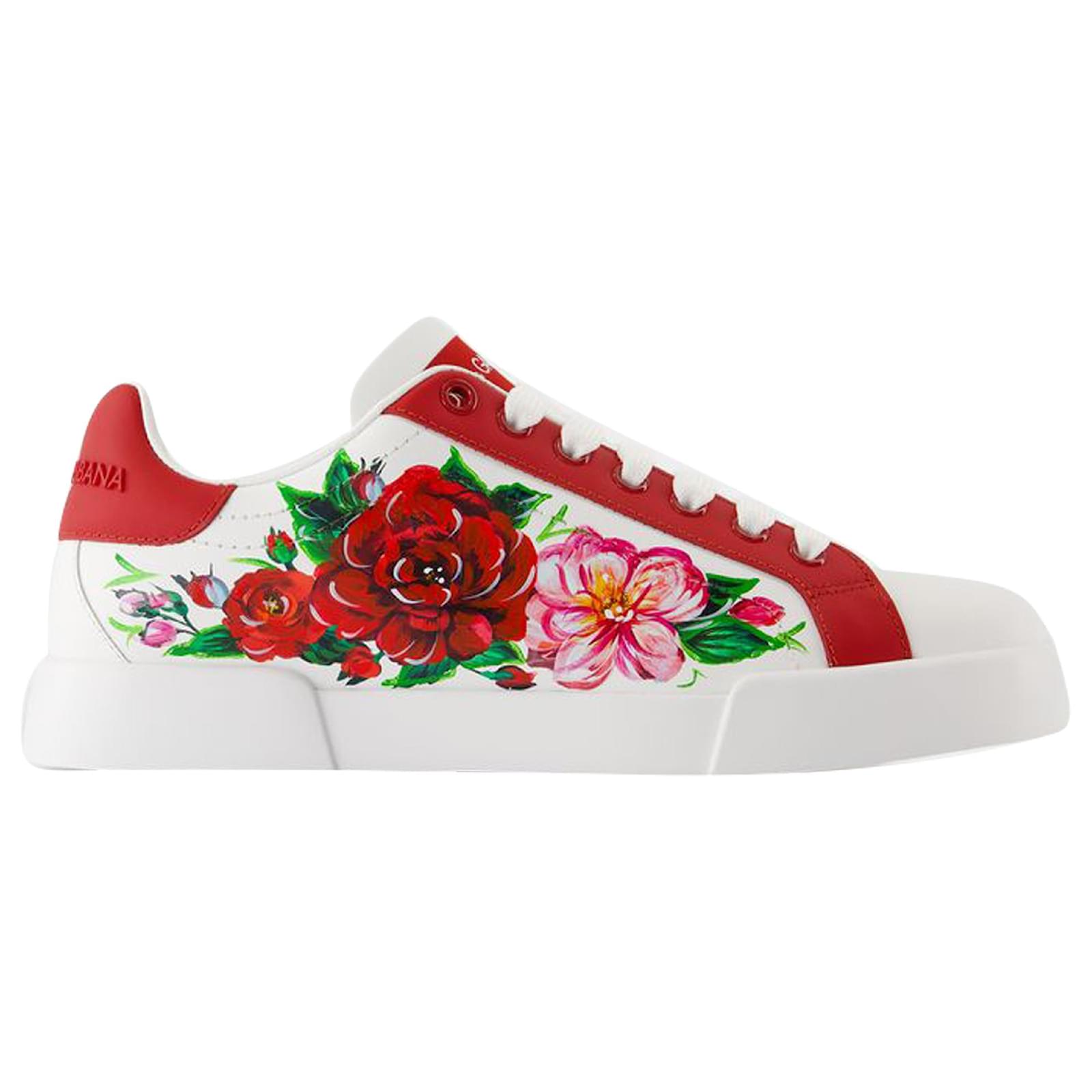Dolce & Gabbana Port.light Strobel Sneakers - Dolce&Gabbana - Leather - White Pony-style calfskin  ref.2155287