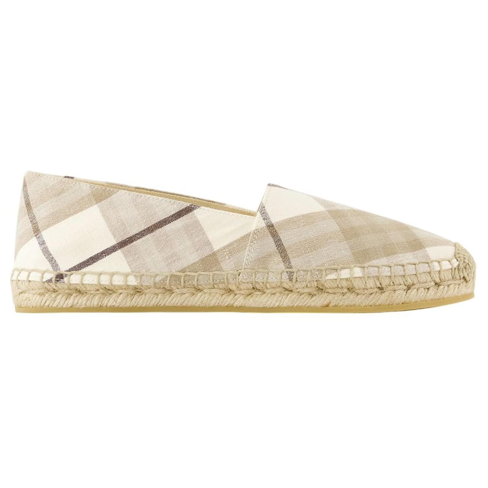 Lf Mews Espadrilles - Burberry - Linen - Beige Brown  ref.2155158