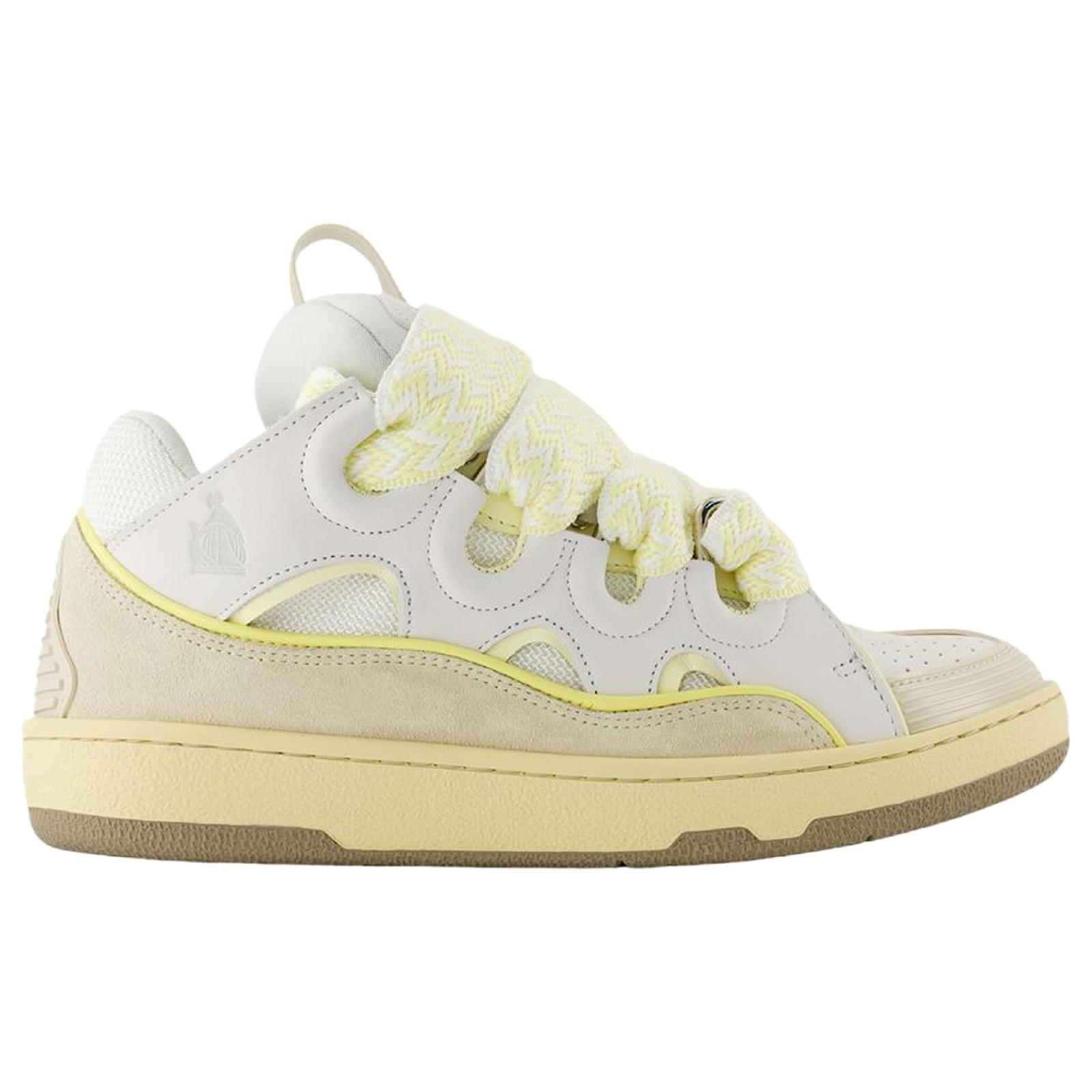 Curb Sneakers - Lanvin - Leather - White Pony-style calfskin  ref.2155129