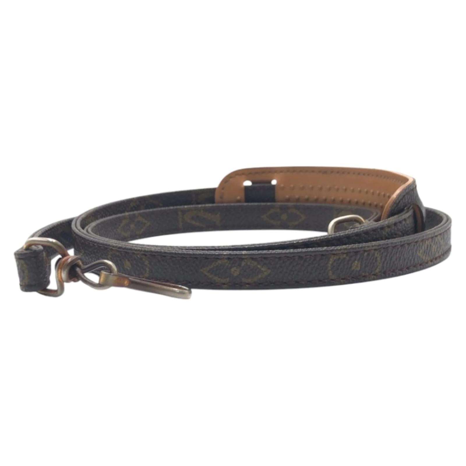 Louis Vuitton Monogram Brown Leather Shoulder Strap  ref.2154598