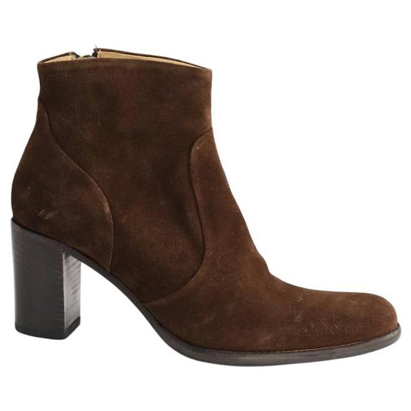 Free Lance Suede boots Brown Deerskin  ref.2152555