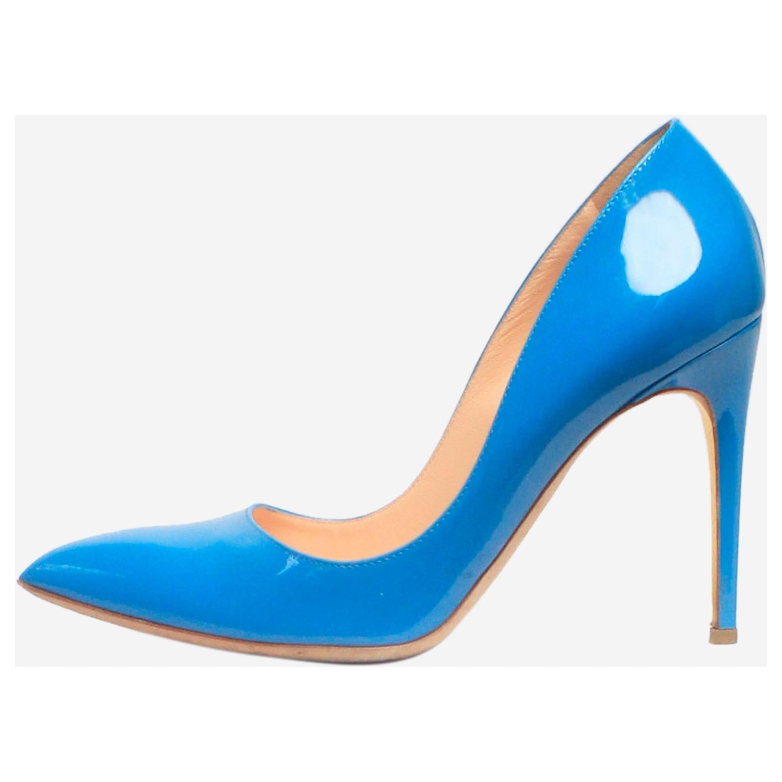 Rupert Sanderson Blue Malory patent leather pointed-toe pumps - size EU 40  ref.2151298