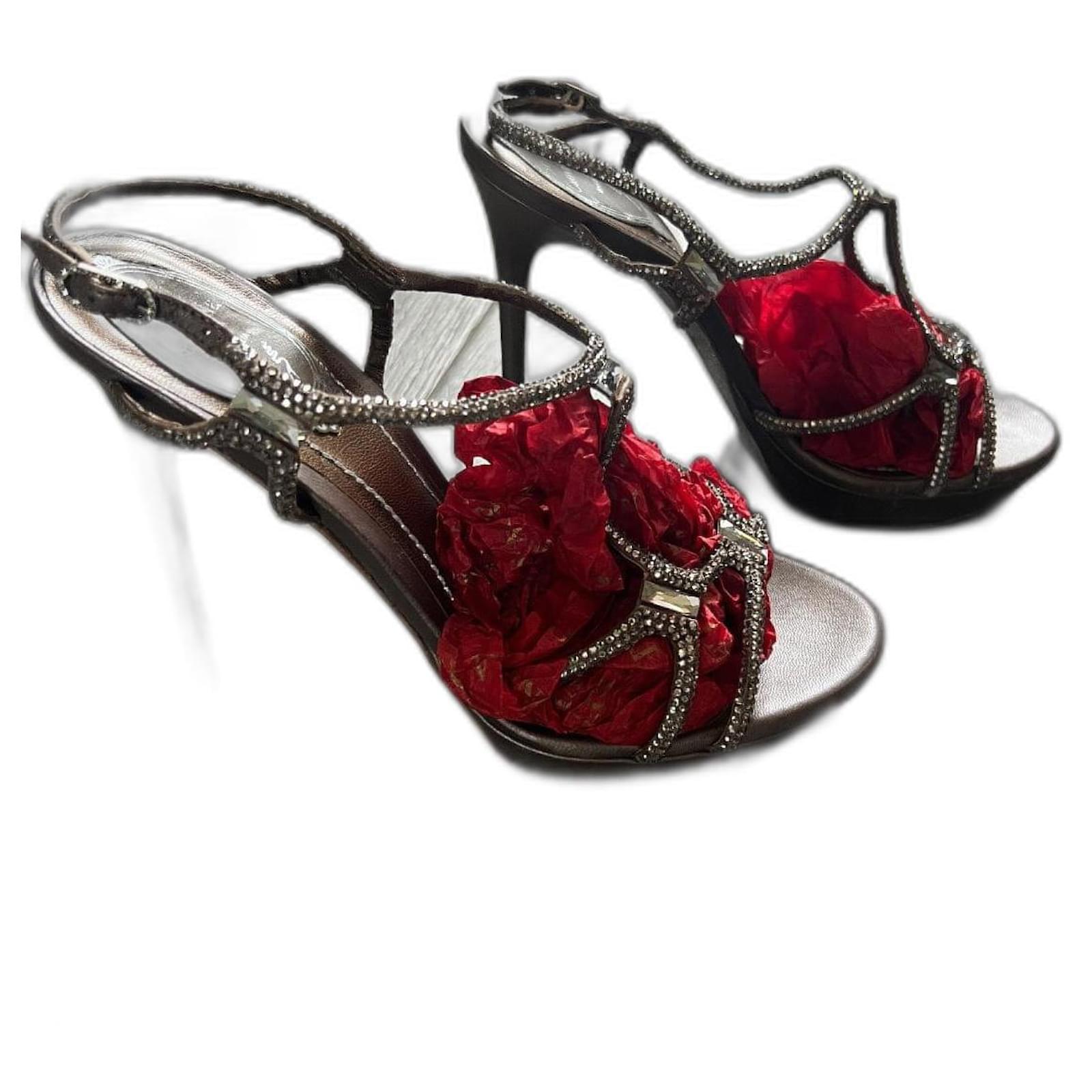 Rene Caovilla Sandals Metallic Taupe Leather  ref.2143750