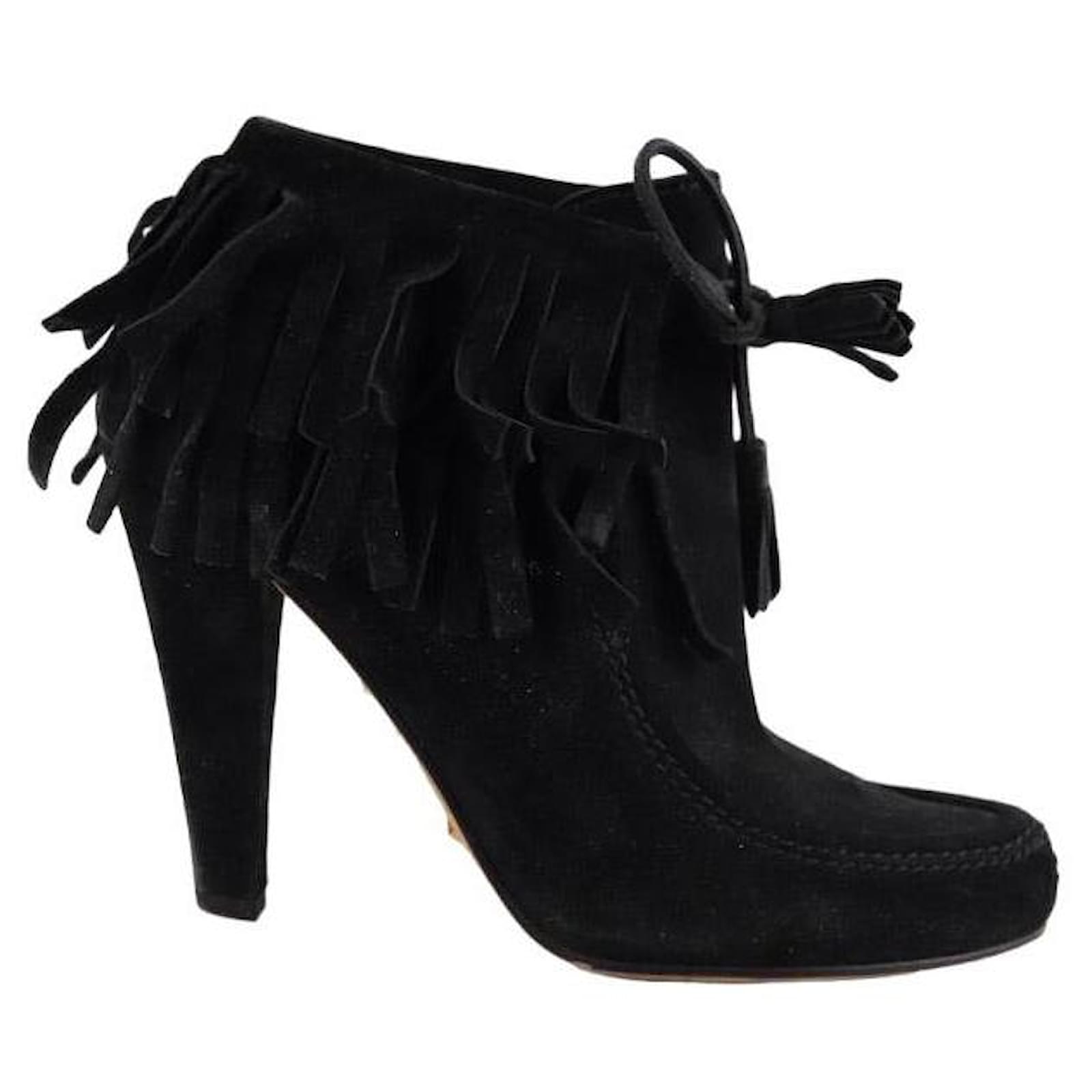 Gucci Lace-up suede boots Black Deerskin  ref.1610170