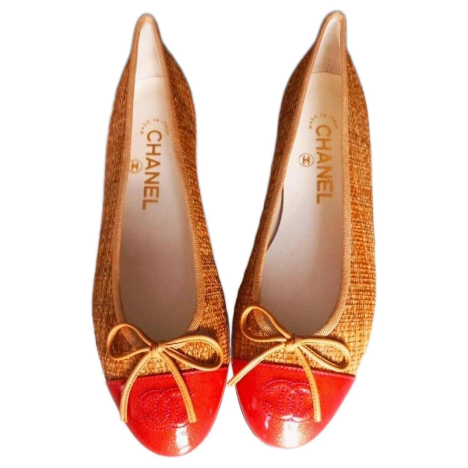 Chanel Ballet flats Red Patent leather  ref.2100637