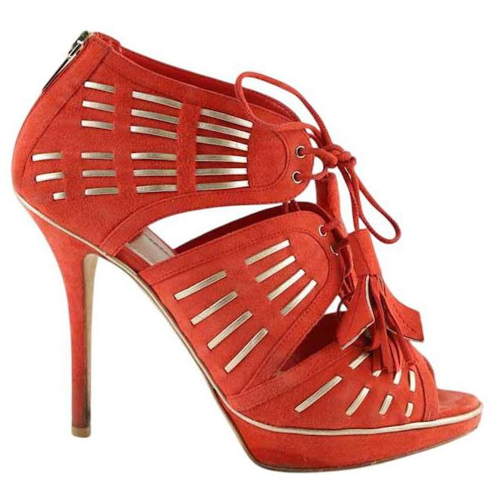 Dior Suede heels Orange Deerskin  ref.2141773