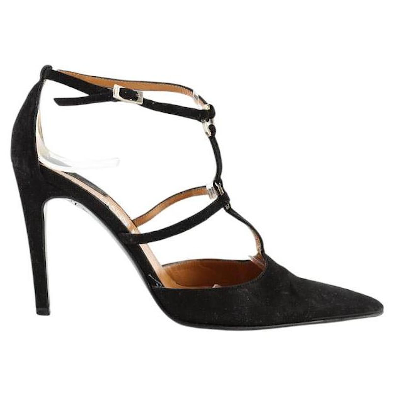 Versace Suede heels Black Deerskin  ref.2141748