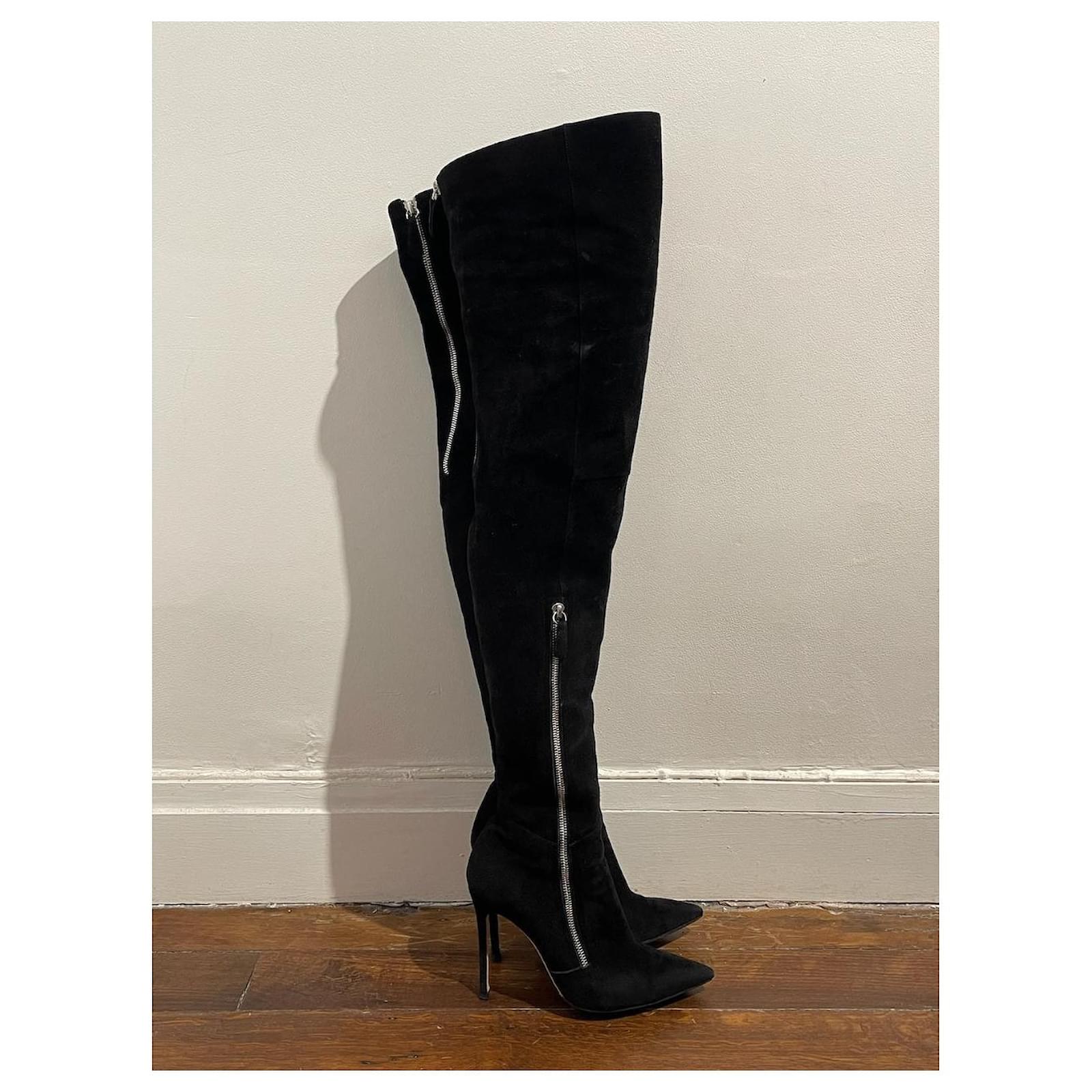 GIANVITO ROSSI Boots T.EU 37 Suede Black  ref.2141503
