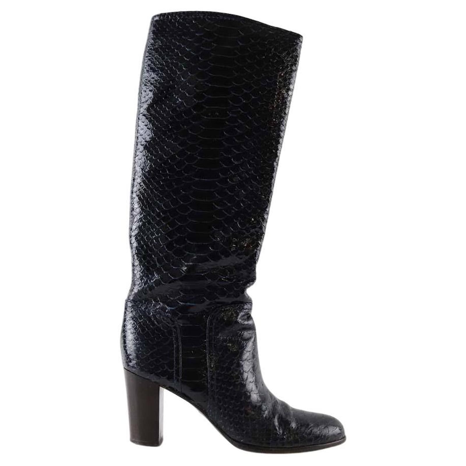 Sergio Rossi Leather boots Blue  ref.2140552