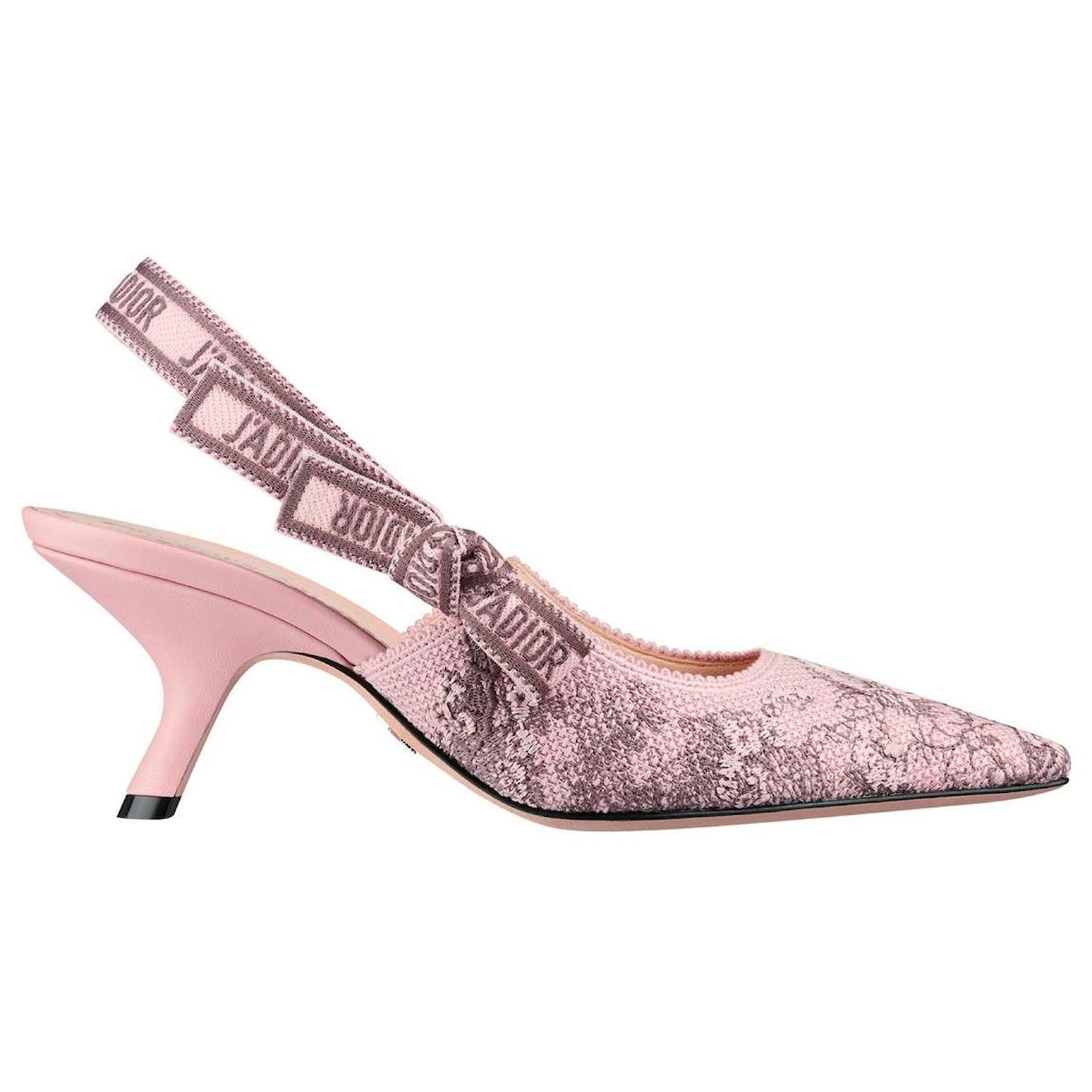 Dior 38 Slingback Pumps  Pink Cloth  ref.2139600
