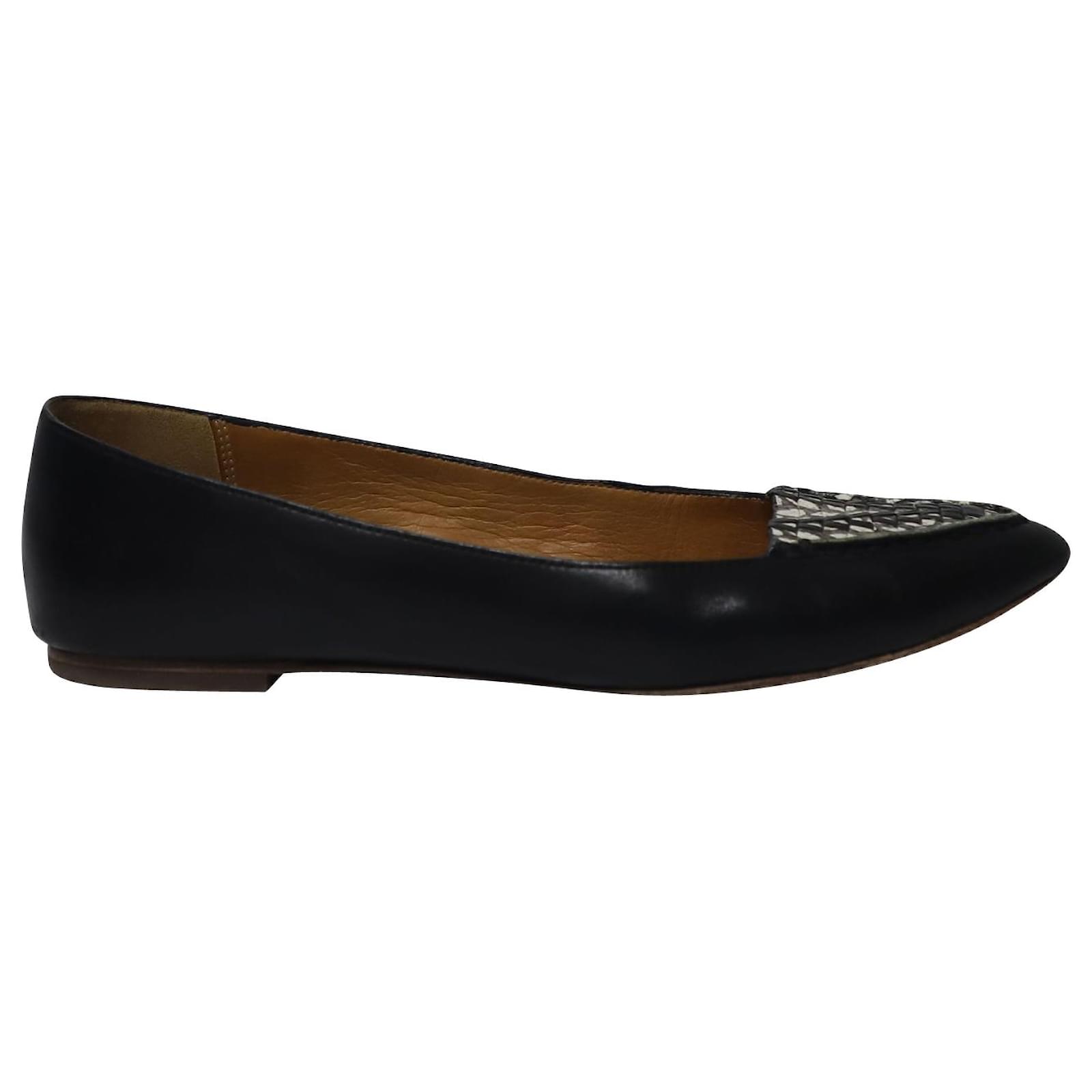 Coach Oakland Snake Print Pointed Ballet Flats in Black Leather  ref.861773